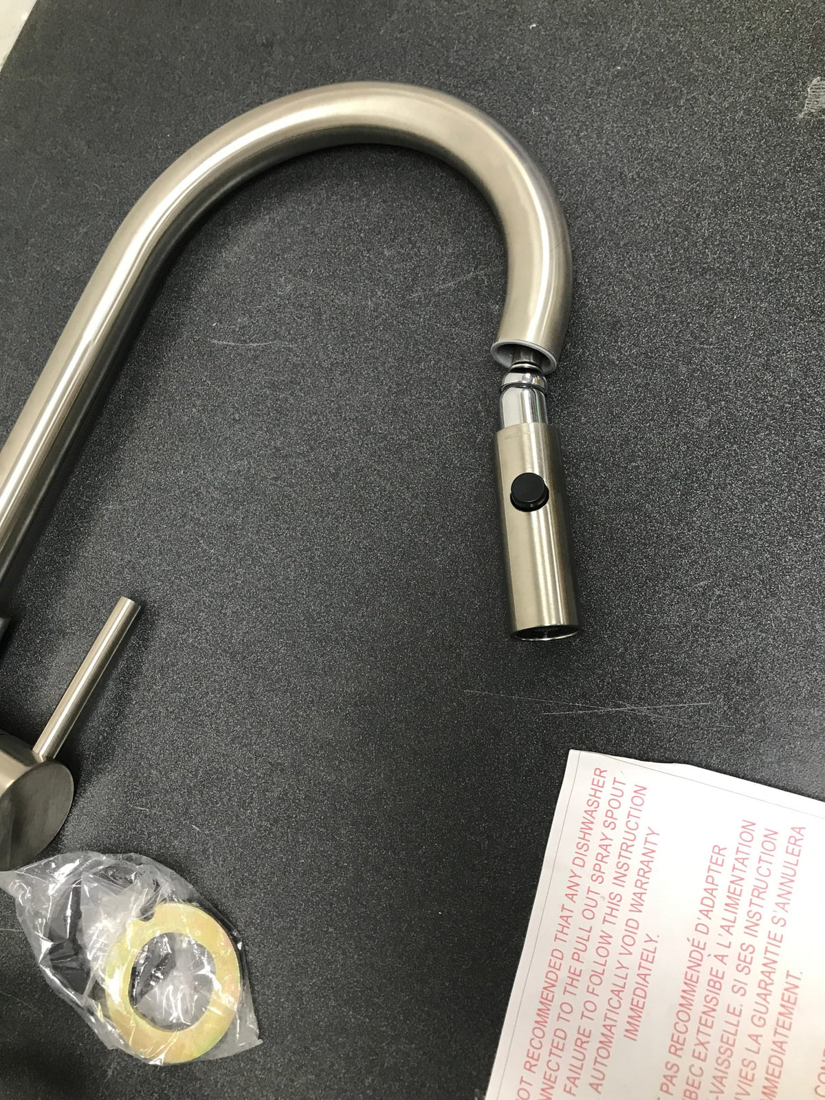 Signature Hardware 453882 Ravenel 1.8 GPM Single-Hole Pull-Down Kitchen Faucet - Stainless Steel