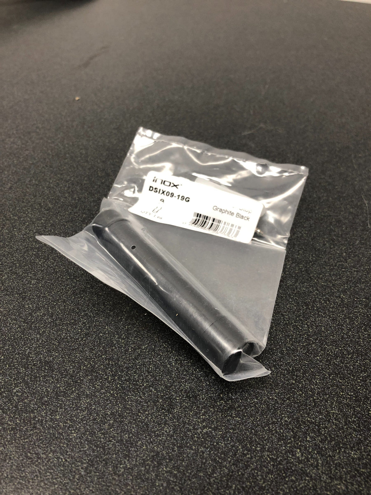 INOX DSIX09-19G DSIX 3-1/2 Inch Baseboard Mounted Rigid Door Stop - Graphite Black