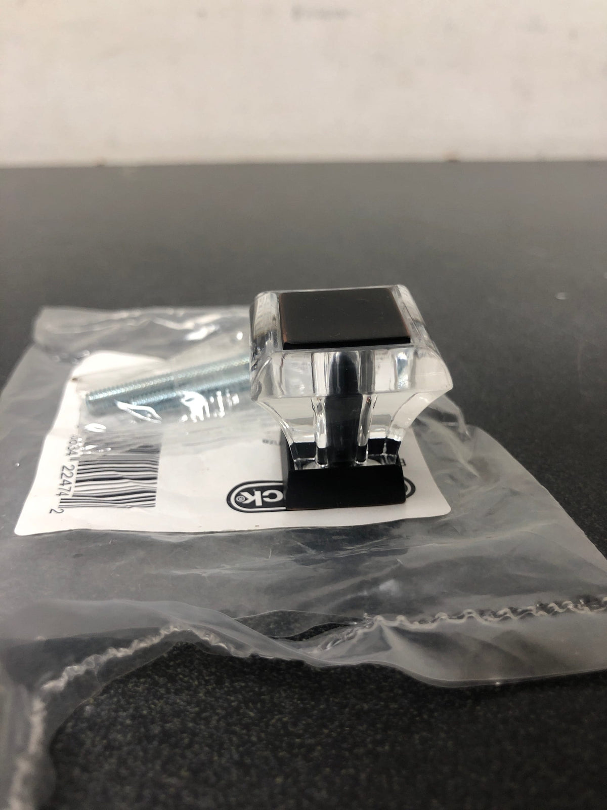 Amerock BP29460CORB Abernathy 1-1/16 Inch Square Cabinet Knob - Acrylic/Oil Rubbed Bronze