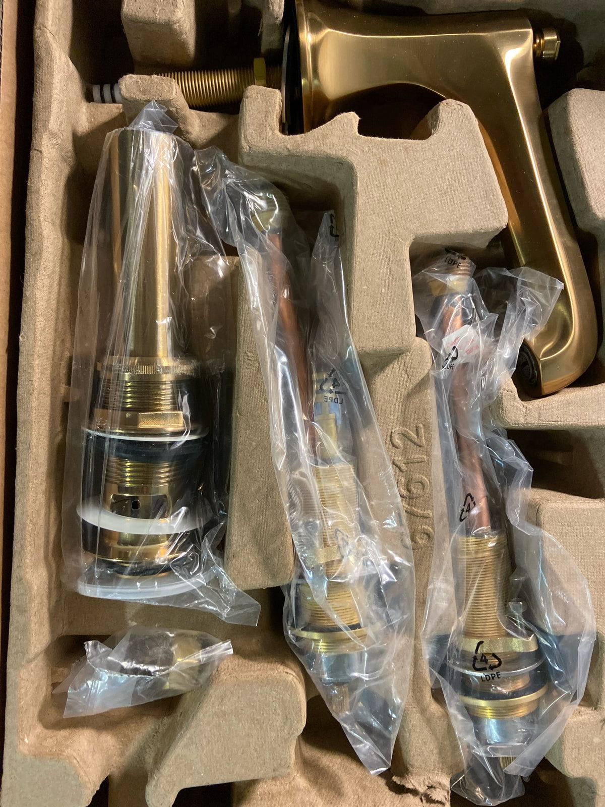 Signature Hardware 497634 Elita Widespread Faucet - Less Handles - Brushed Gold