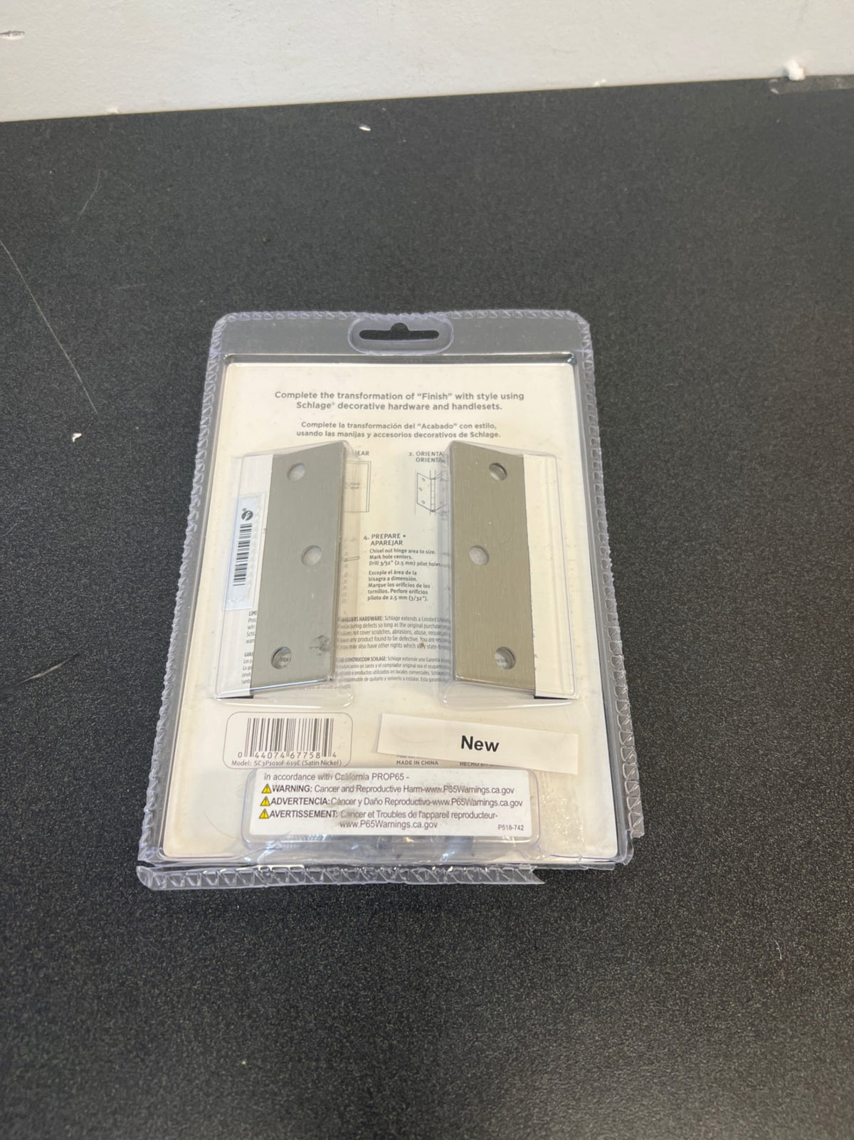 Schlage 677584 3.5 in. Satin Nickel Square Hinges (3-Pack)