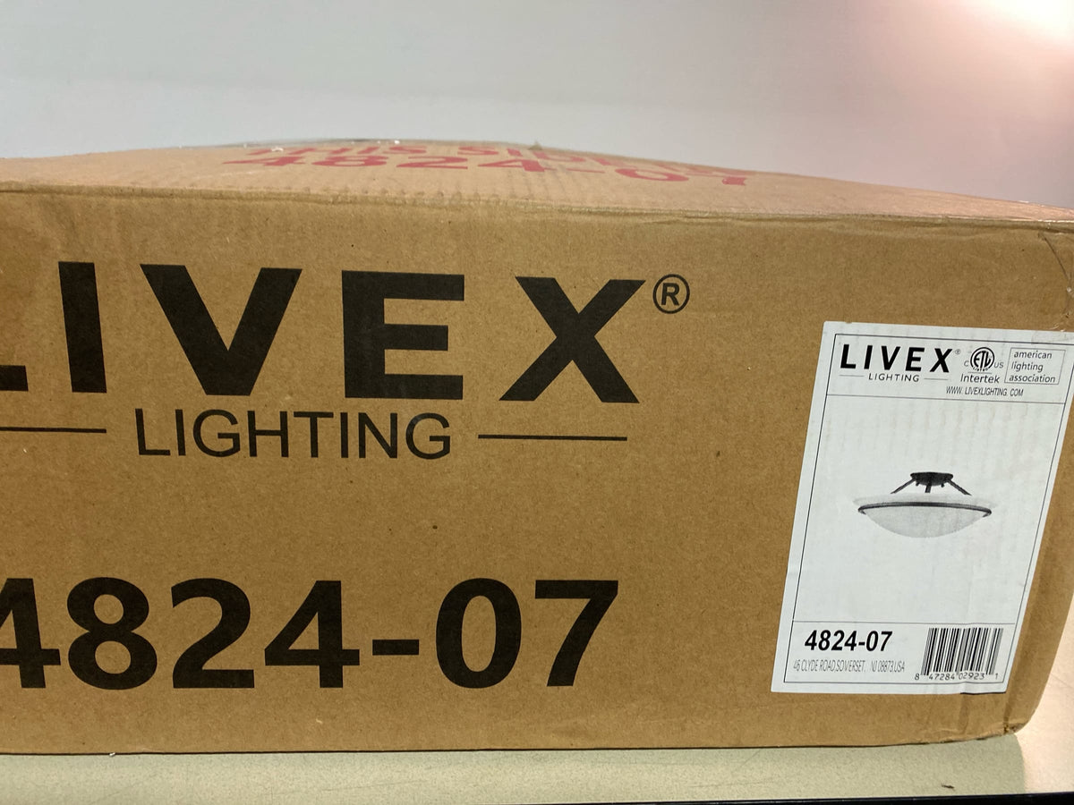 Livex Lighting 4824-07 Newburgh 7 Inch Tall Semi-Flush Ceiling Fixture with 3 Lights - Bronze