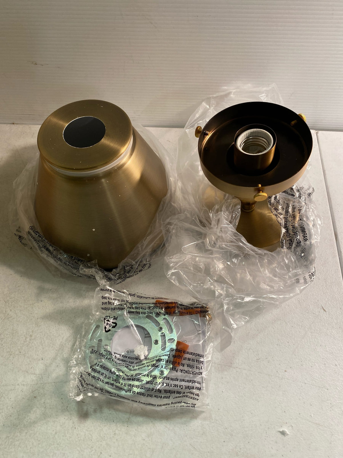 Progress Lighting P350199-163 Transitional One Light Flush Mount from Hinton Collection in Brass Finish, 10.00x8.25x8.25