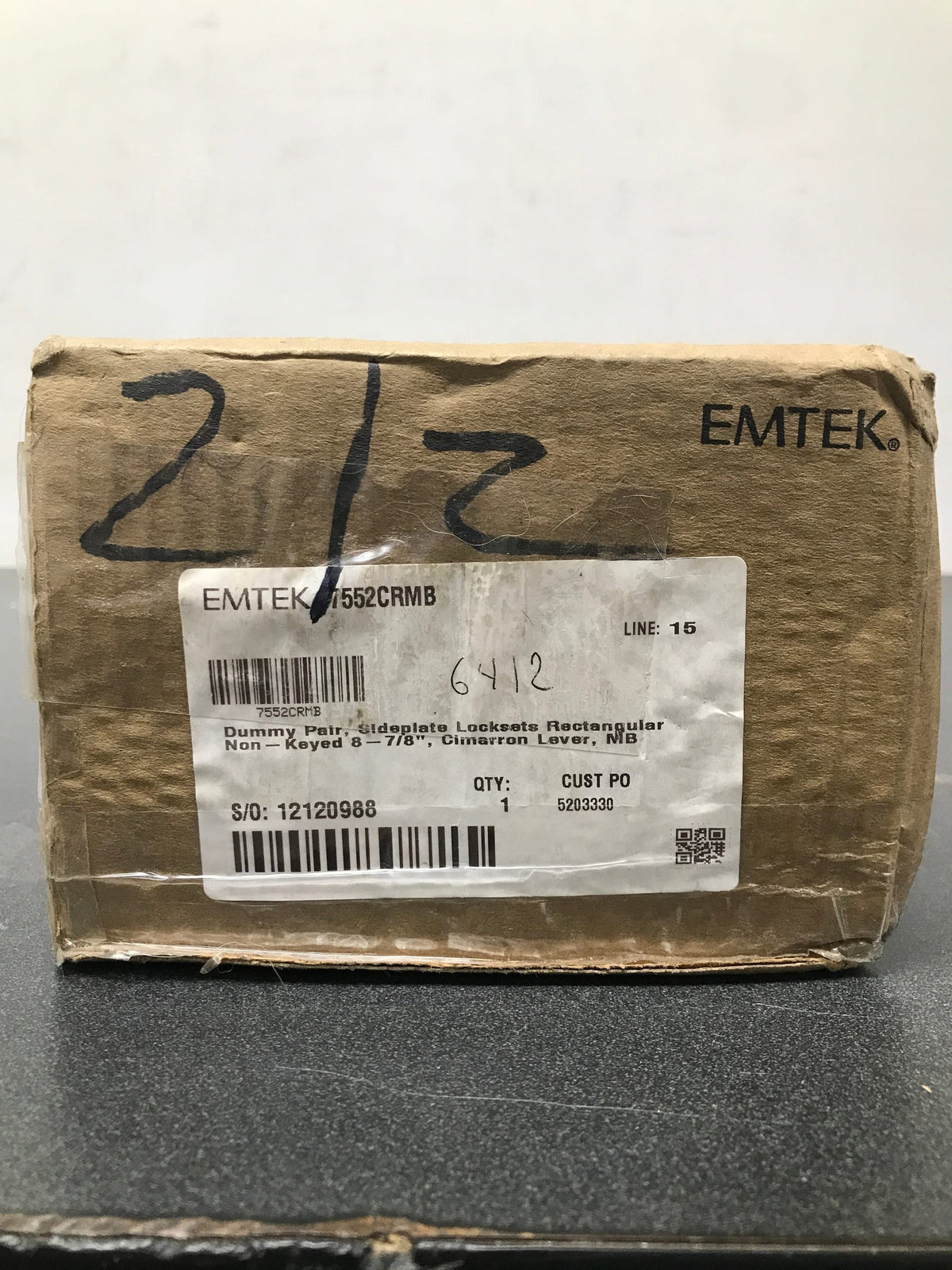 Emtek 7552MB 8-7/8" Height Rectangular Sideplate Sandcast Bronze Dummy Set - Medium Bronze