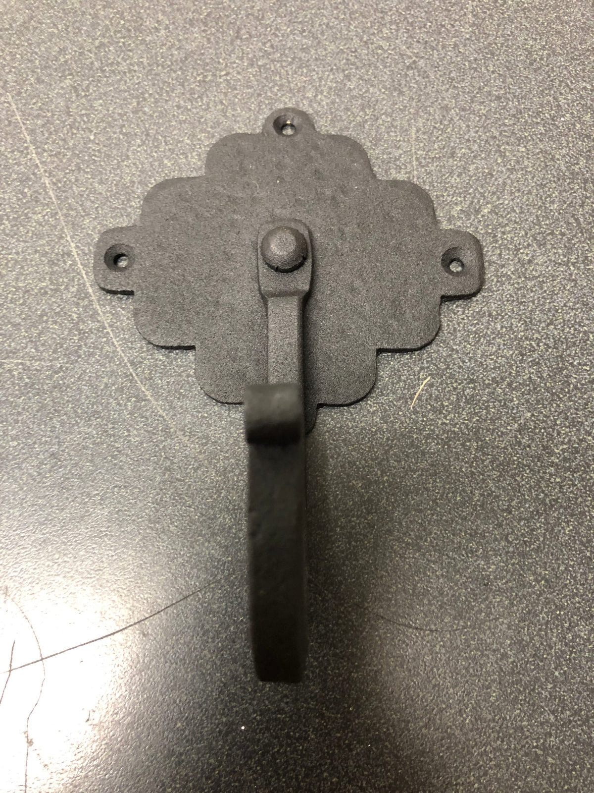 Signature Hardware 294027 Scalloped 3-3/4 Inch Wide Single Coat and Hat Hook - Black Powder Coat