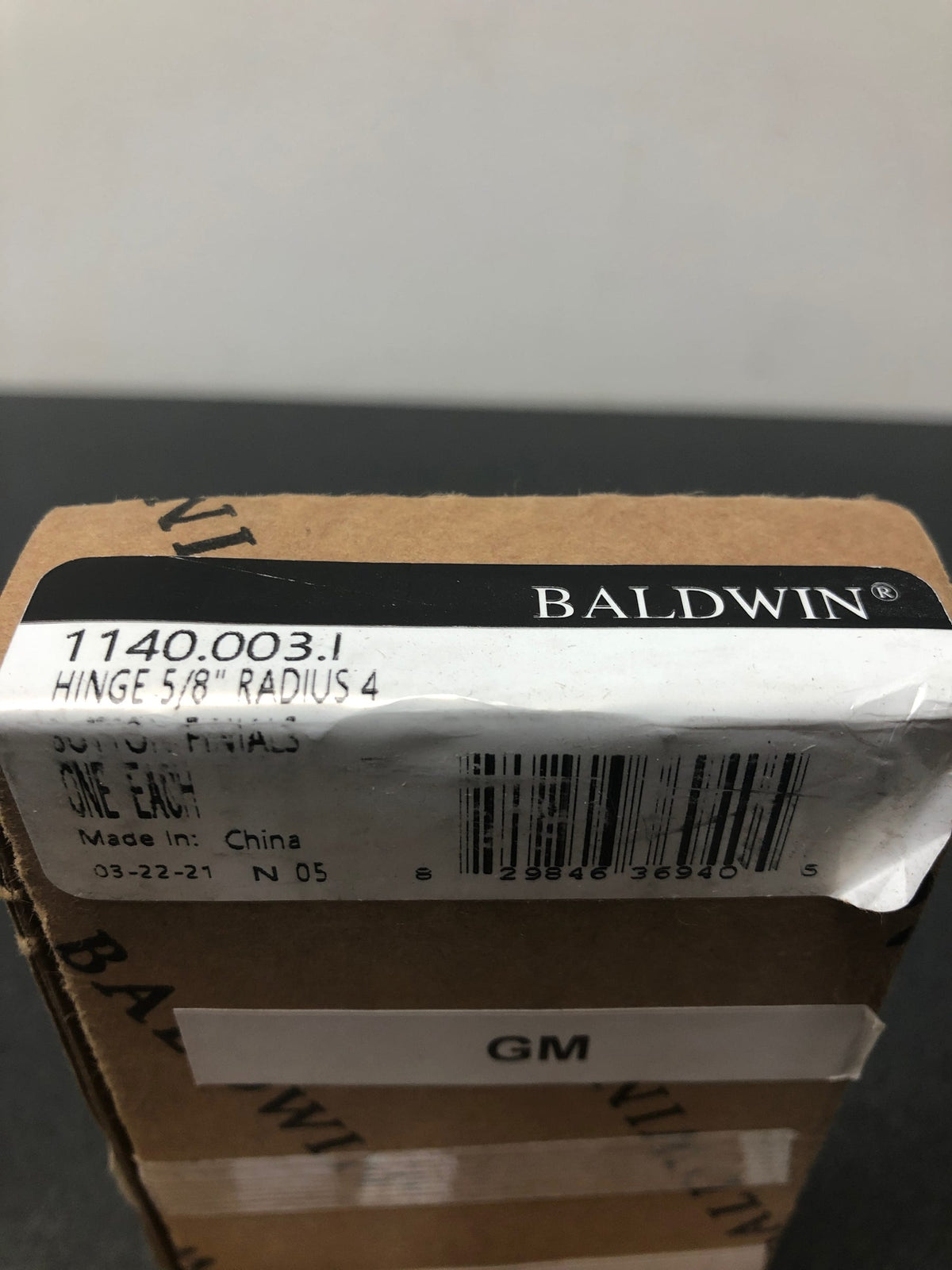 Baldwin 4" x 4" Solid Brass 5/8" Radius Corner Plain Bearing Mortise Hinge - Single Hinge