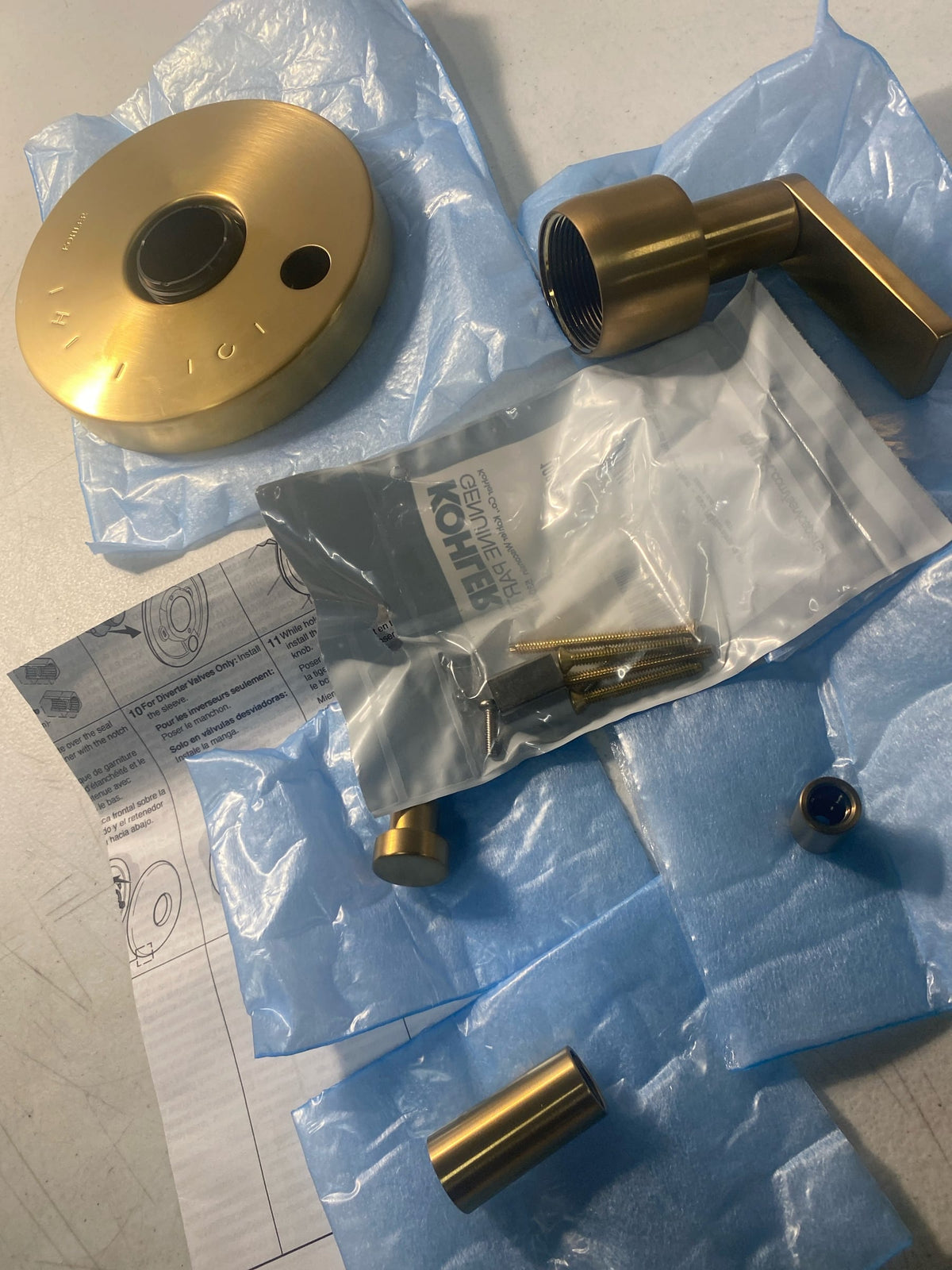 Kohler K-T73117-4-2MB Composed Two Function Pressure Balanced Valve Trim Only with Single Lever Handle and Integrated Diverter - Less Rough In - Vibrant Brushed Moderne Brass