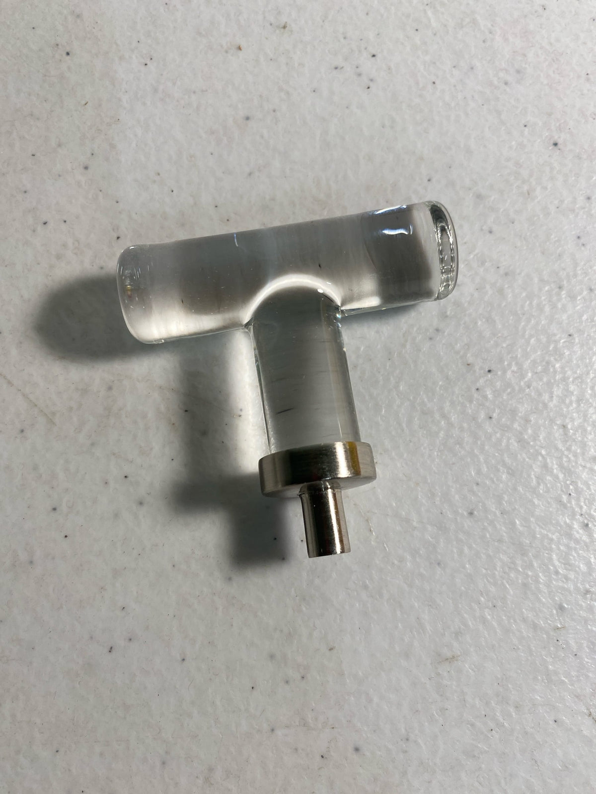 Amerock BP36977CG10 Glacio 9/16 Inch Bar Cabinet Knob - Clear / Satin Nickel