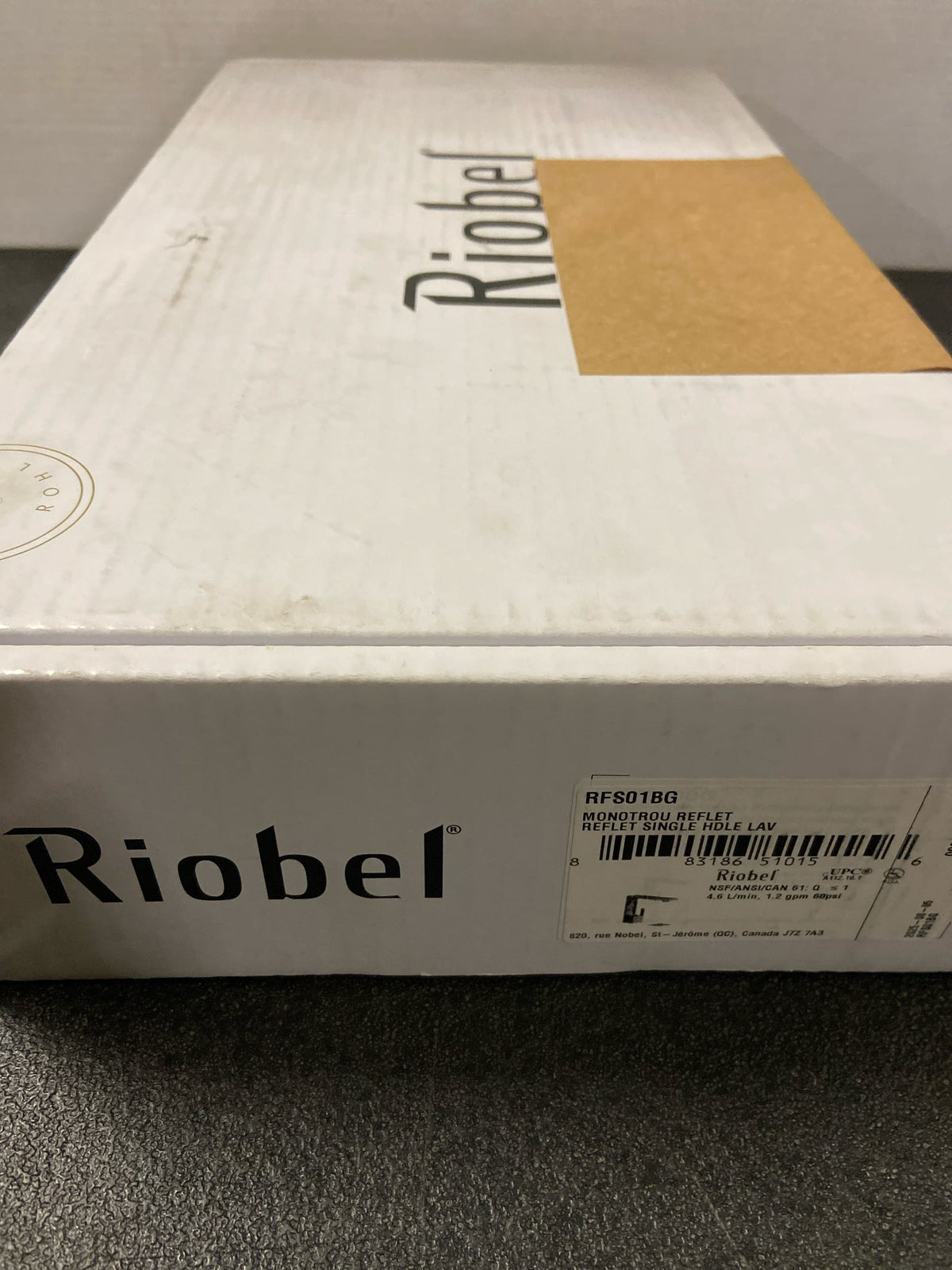 Riobel RFS01BG Reflet 1.2 GPM Single Hole Bathroom Faucet - Brushed Gold