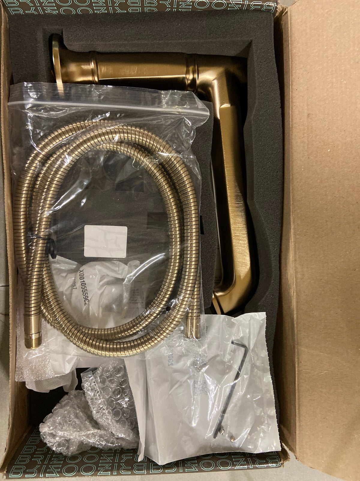 Brizo T67476-GLLHP Invari Deck Mounted Roman Tub Filler with Built-In Diverter - Includes Hand Shower, Less Handles and Rough-In - Luxe Gold