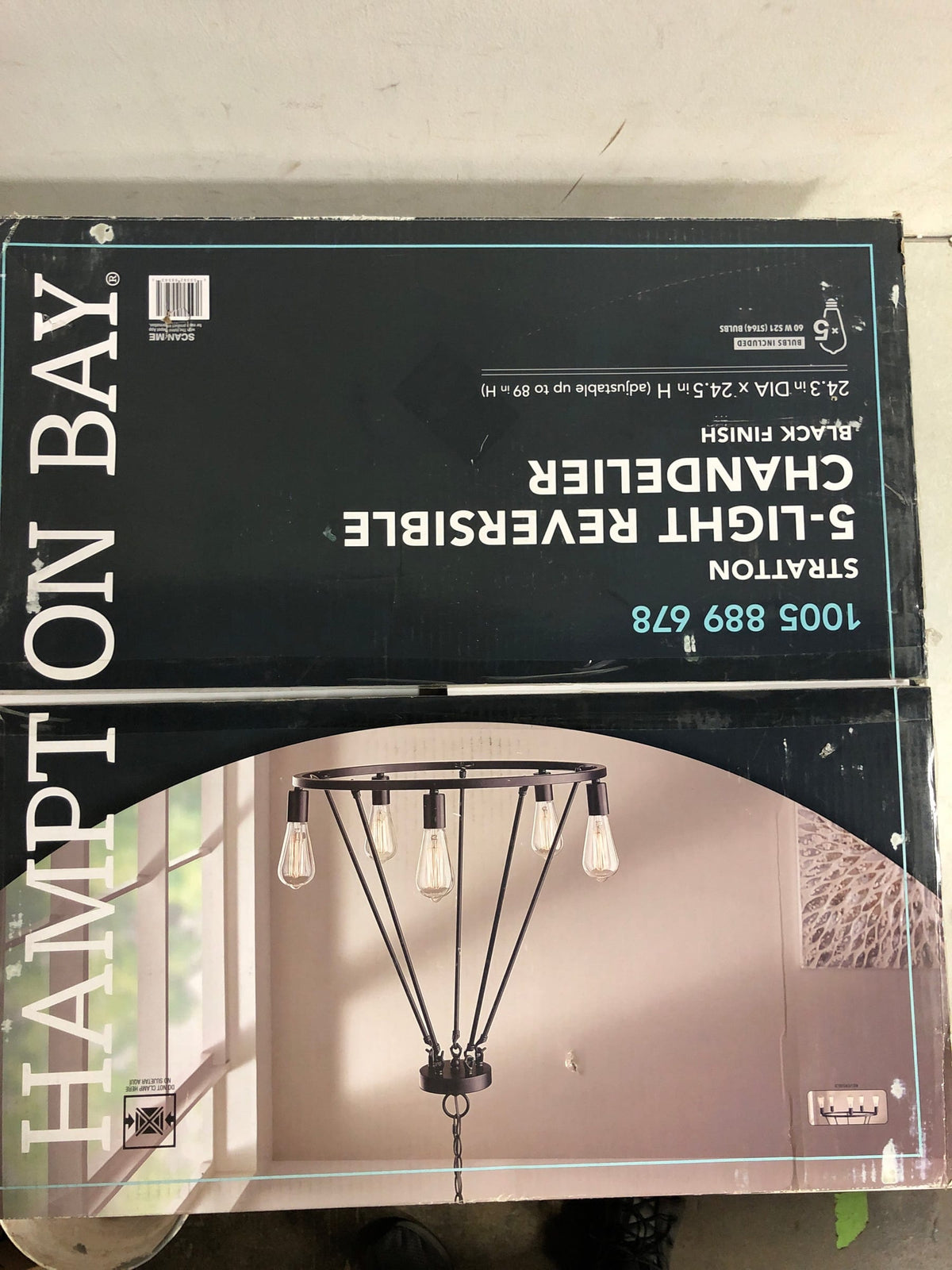 Hampton bay HDP00325 Stratton 5-Light Black Chandelier with No Shade