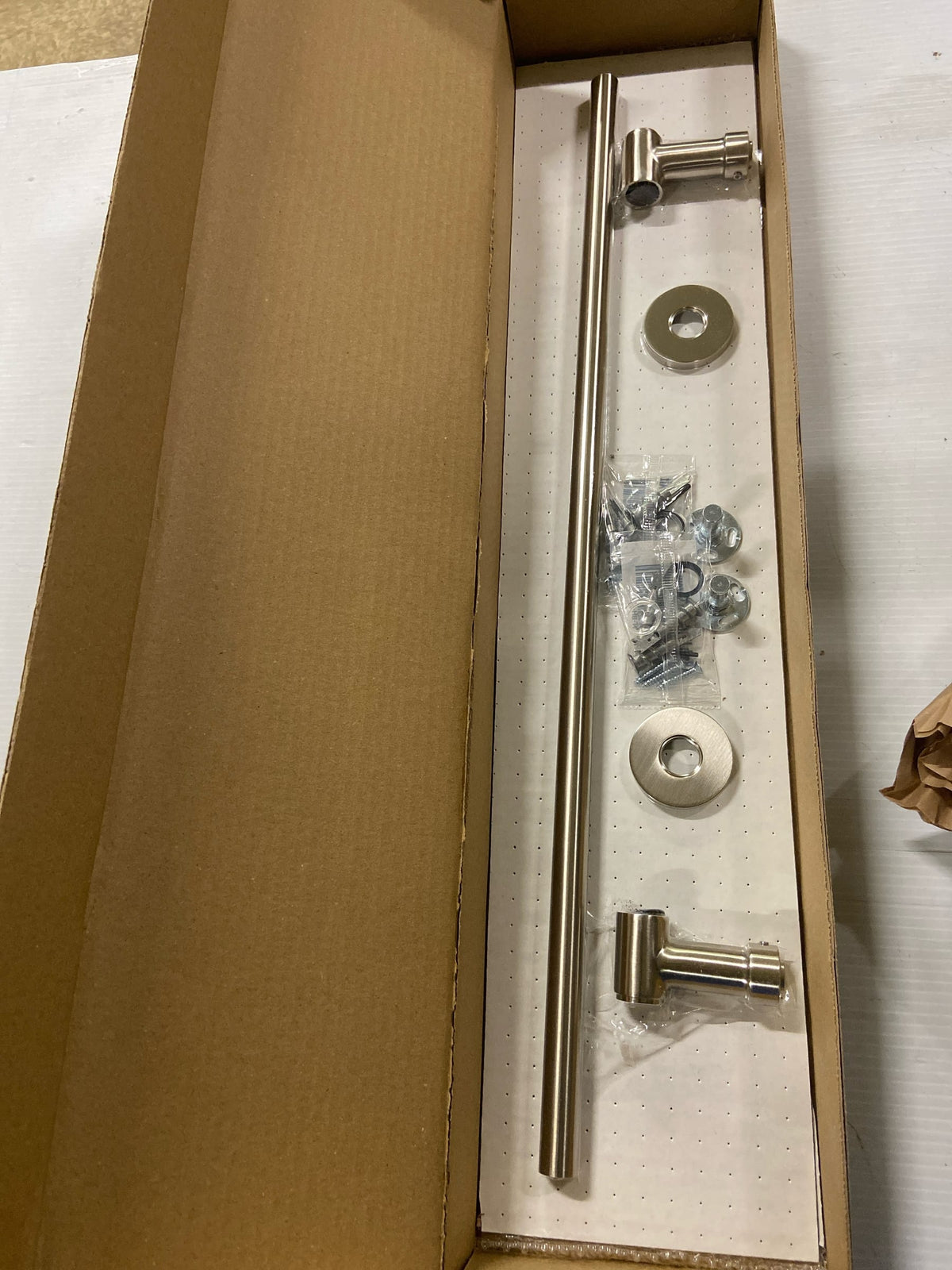 Emtek 29027US15 (Disk Rosette)Transitional Brass 24 Inch Towel Bar - Satin Nickel