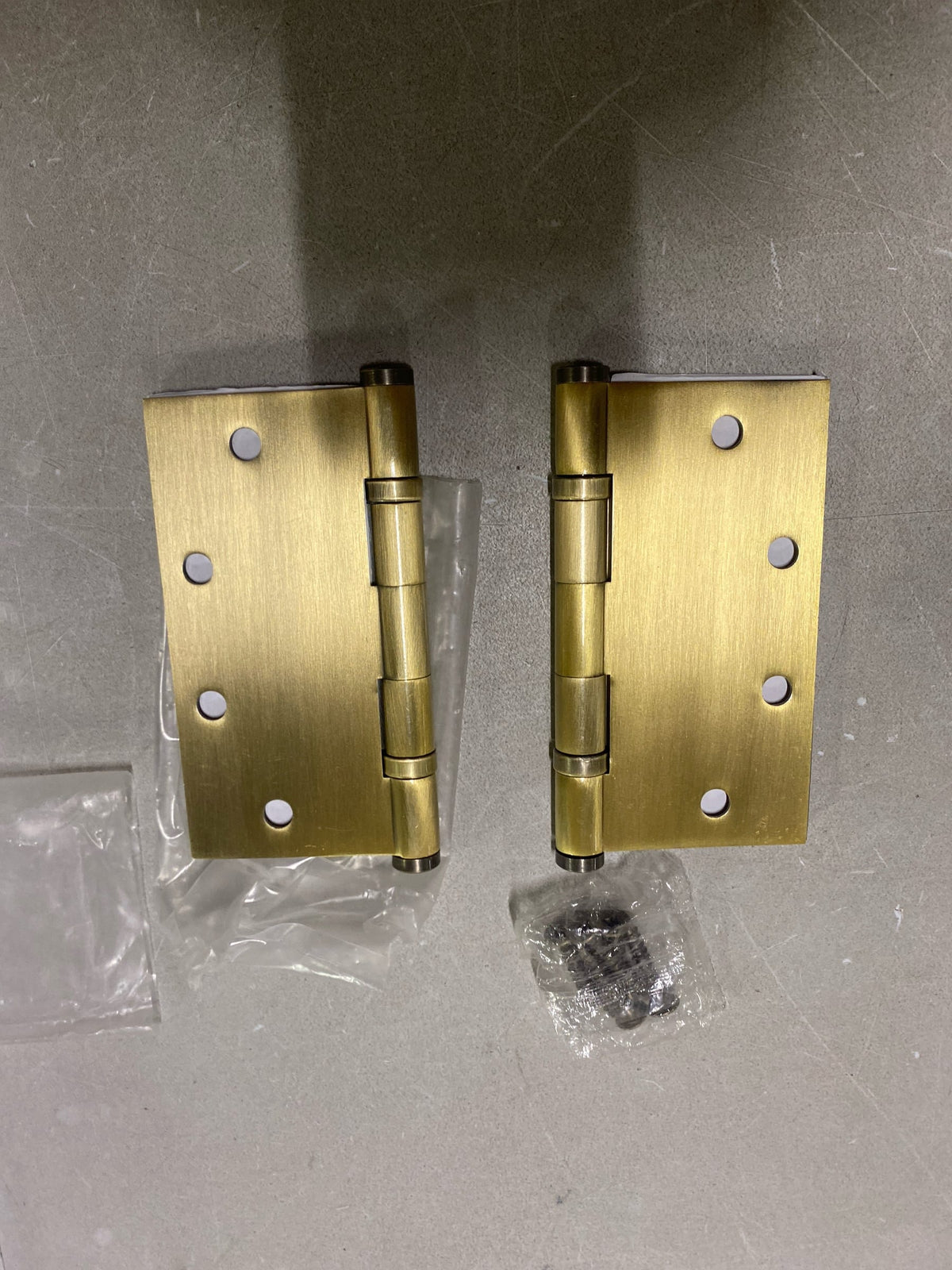Emtek 9600 Brass Hinges (Pair) - Heavy Duty Ball Bearing - Square Corners - 5" x 5" - 964167 - French Antique (US7)