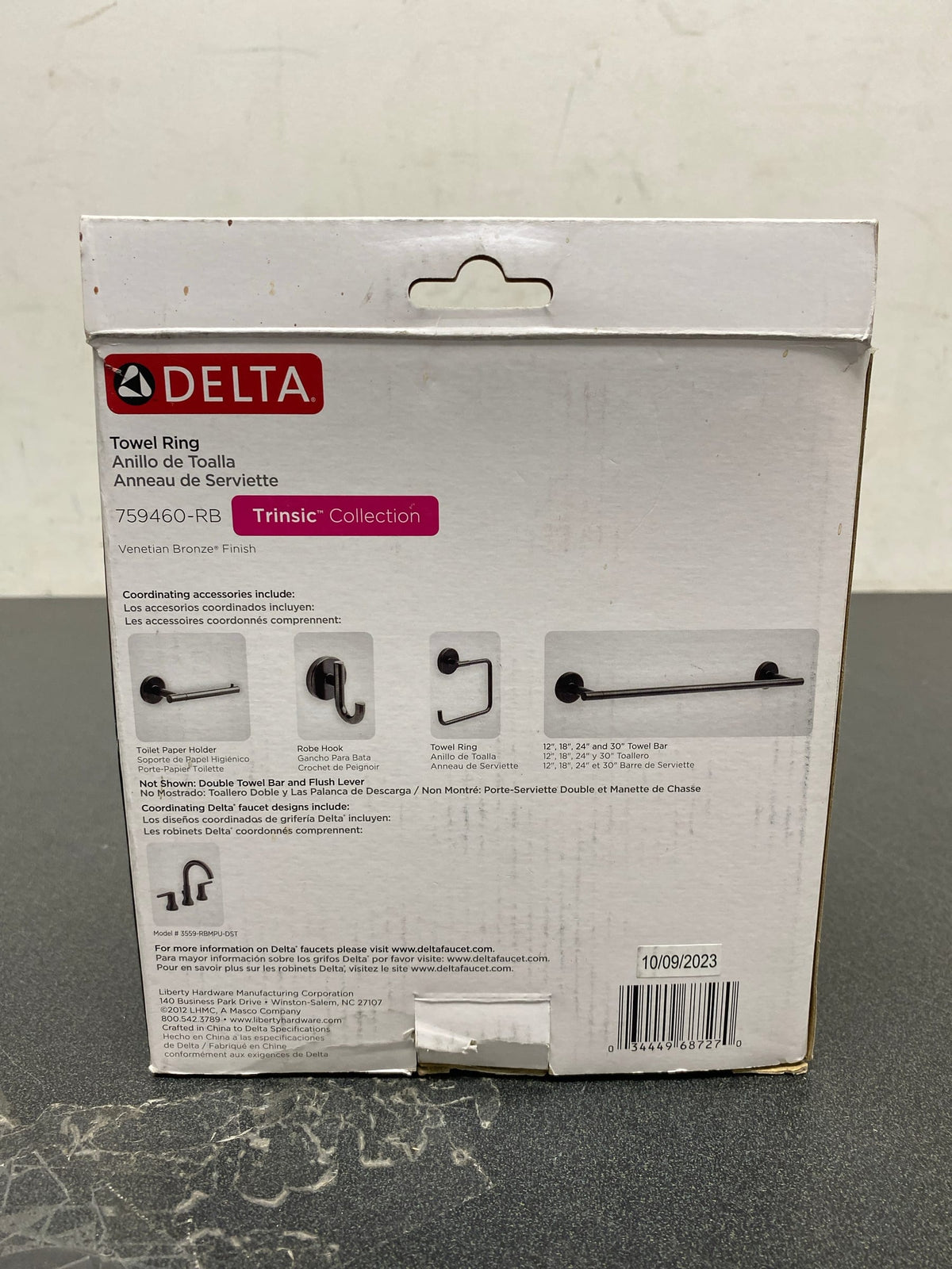 Delta 759460-RB Trinsic Wall Mounted Towel Ring - Venetian Bronze