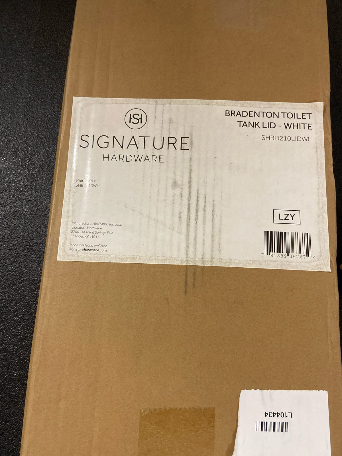 Signature Hardware Bradenton Genuine Toilet Tank Lid- SHBD210LIDWH