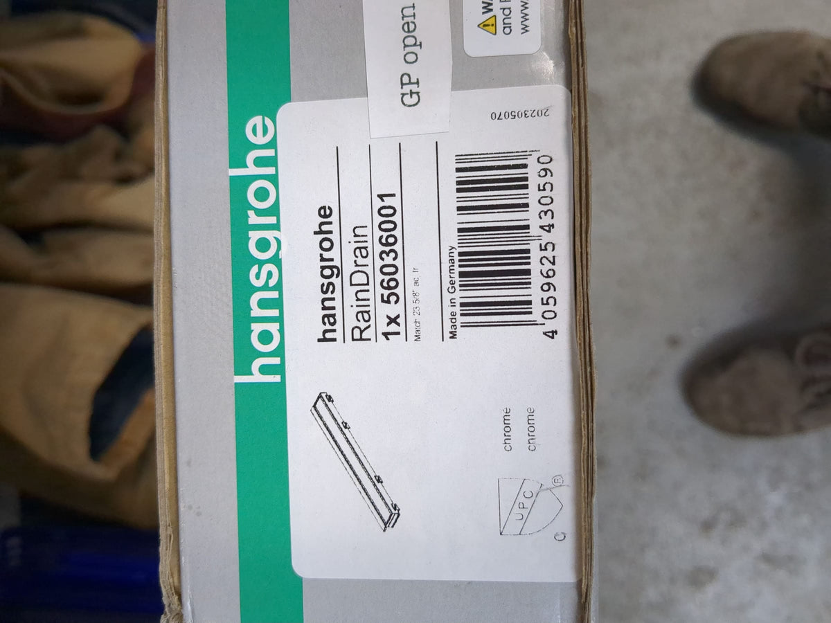 Hansgrohe 56036001 RainDrain Match Stainless Steel Linear Tileable Shower Drain Trim for 23 5/8 in. Rough in Chrome