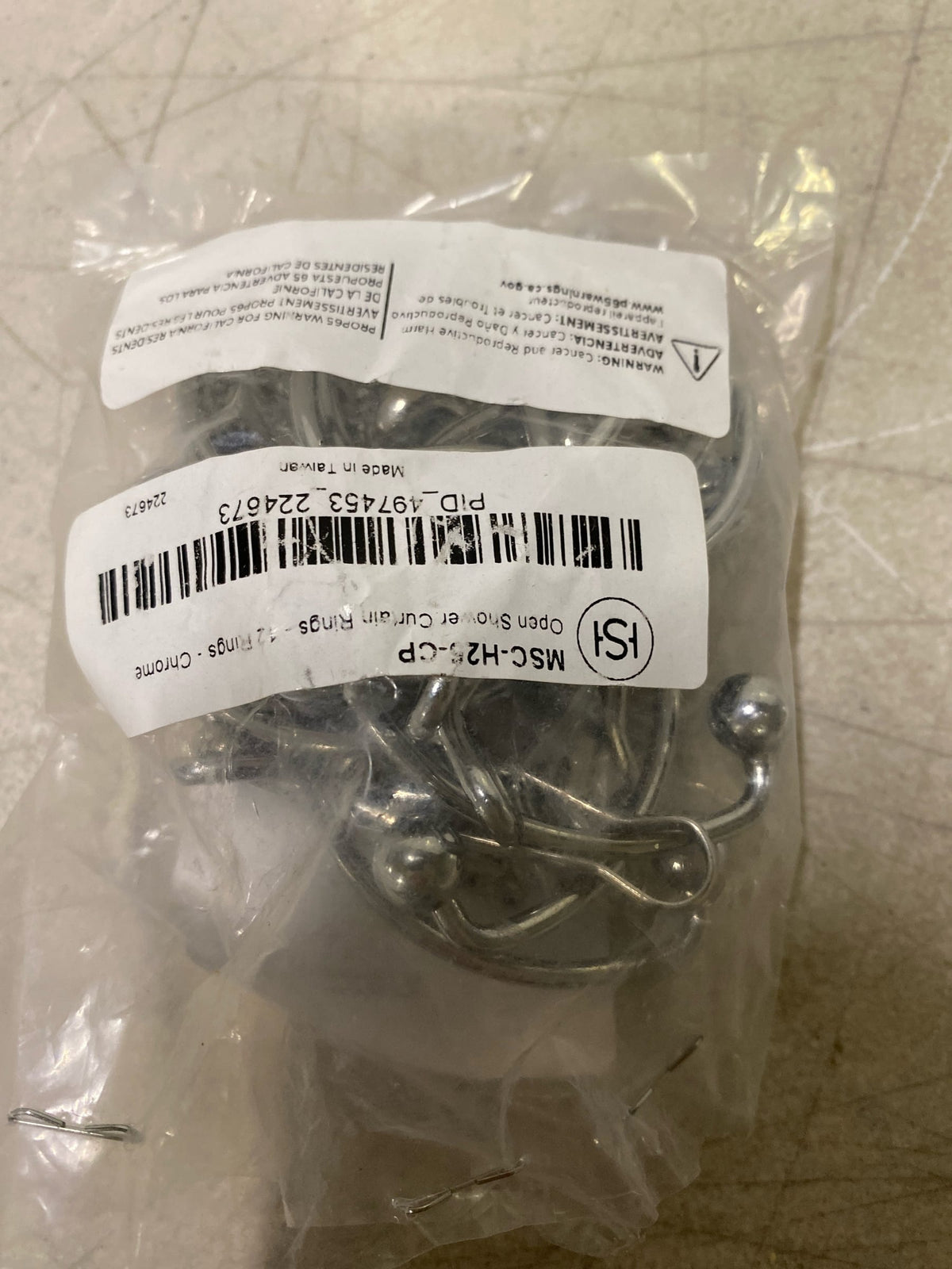 Signature Hardware 466825 Open Shower Curtain Rings - Set of 12 - Chrome