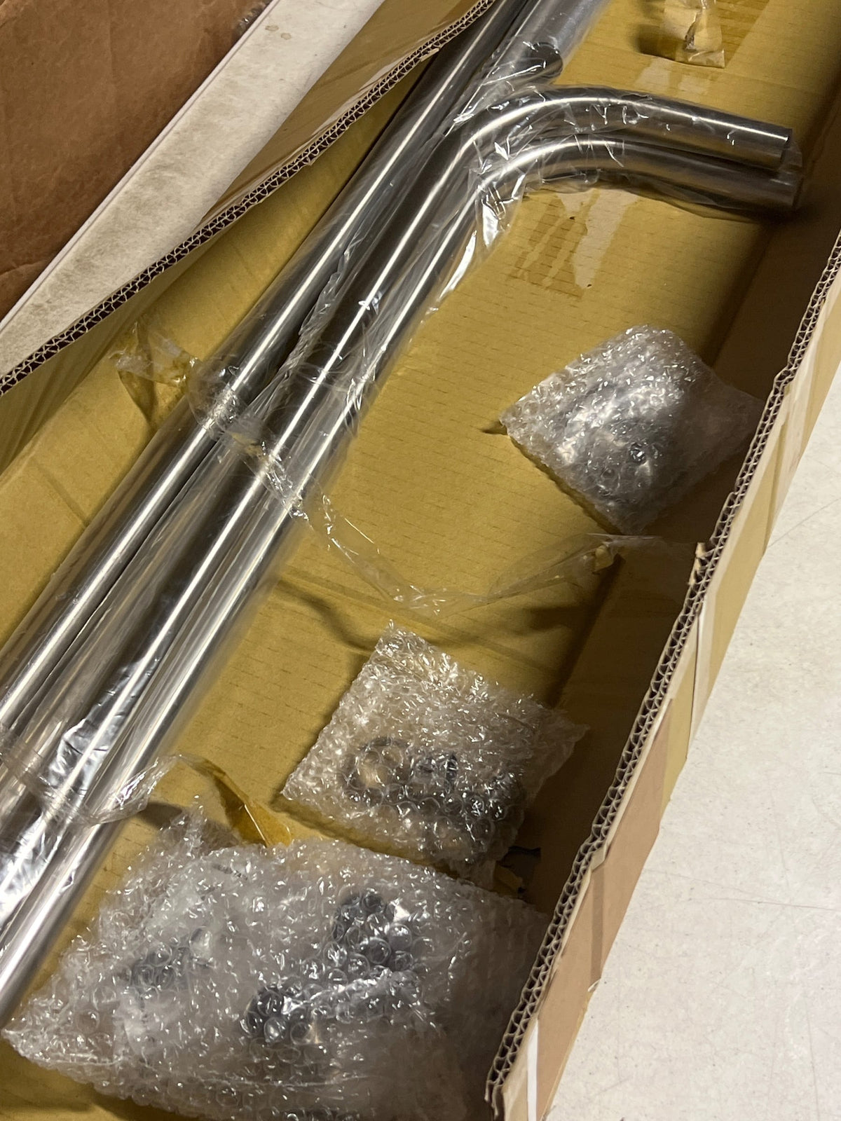 Signature Hardware 466789 60" x 27" Rectangle Brass Shower Rod - Brushed Nickel