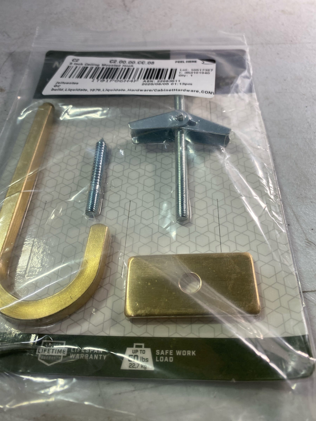 National Hardware N275-533 Extended Ceiling Hook, 5", Brushed Gold