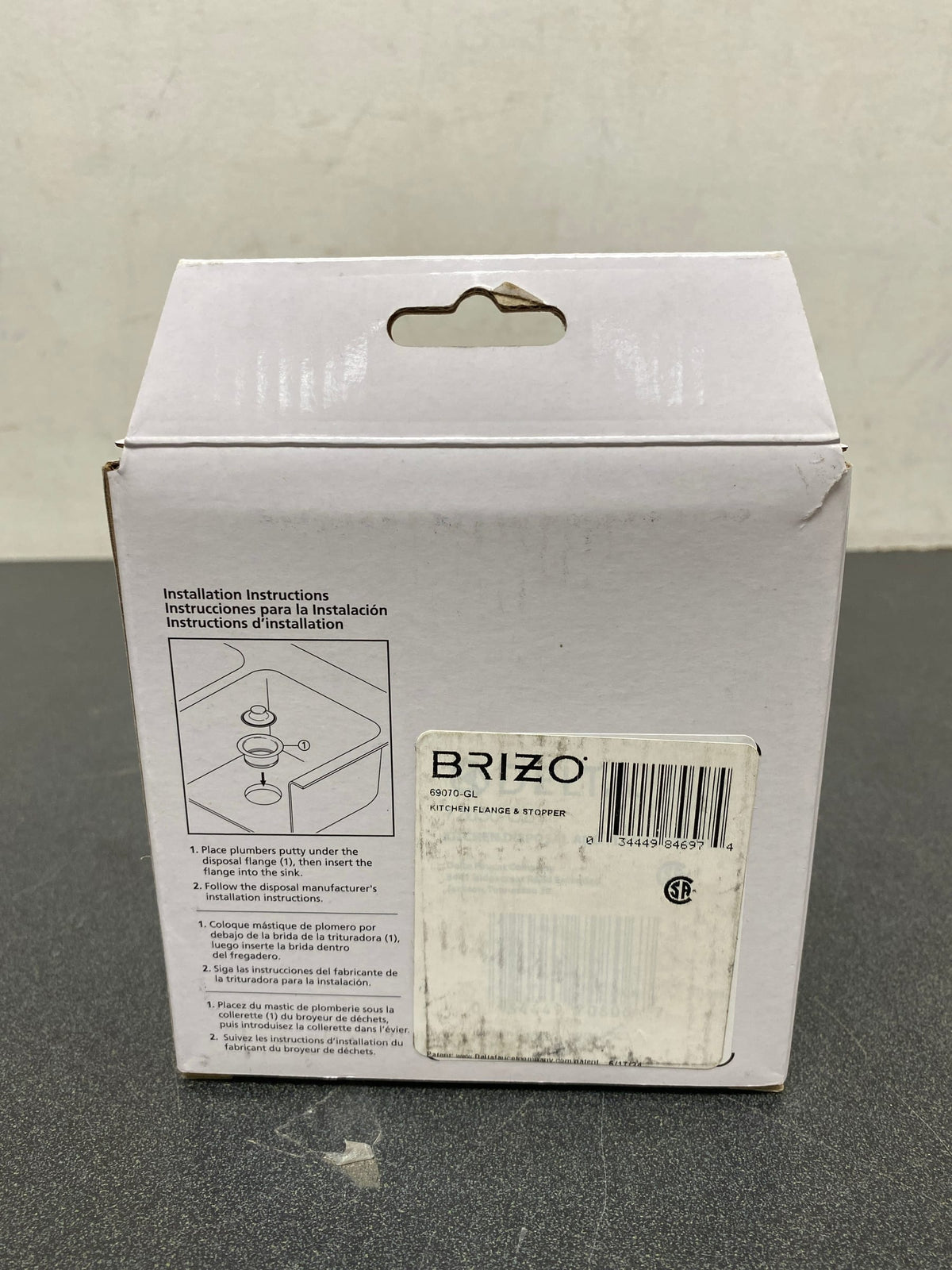 Brizo 69070-GL Garbage Disposal Flange and Stopper for Standard Kitchen Sink Drain Openings - Luxe Gold
