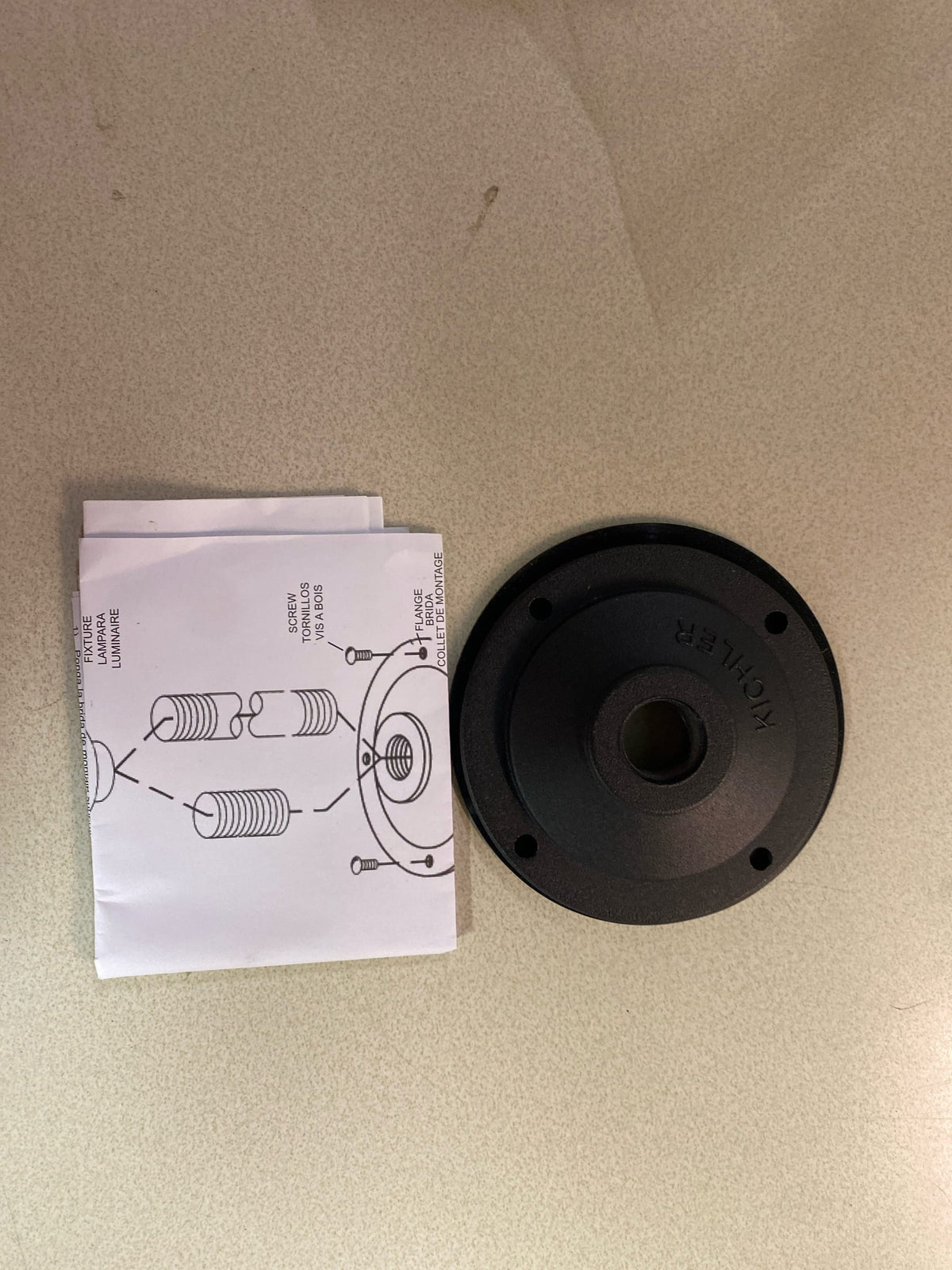 Kichler 15601BKT Surface Mounting Flange for 12v or 120v Landscape Fixtures - Textured Black