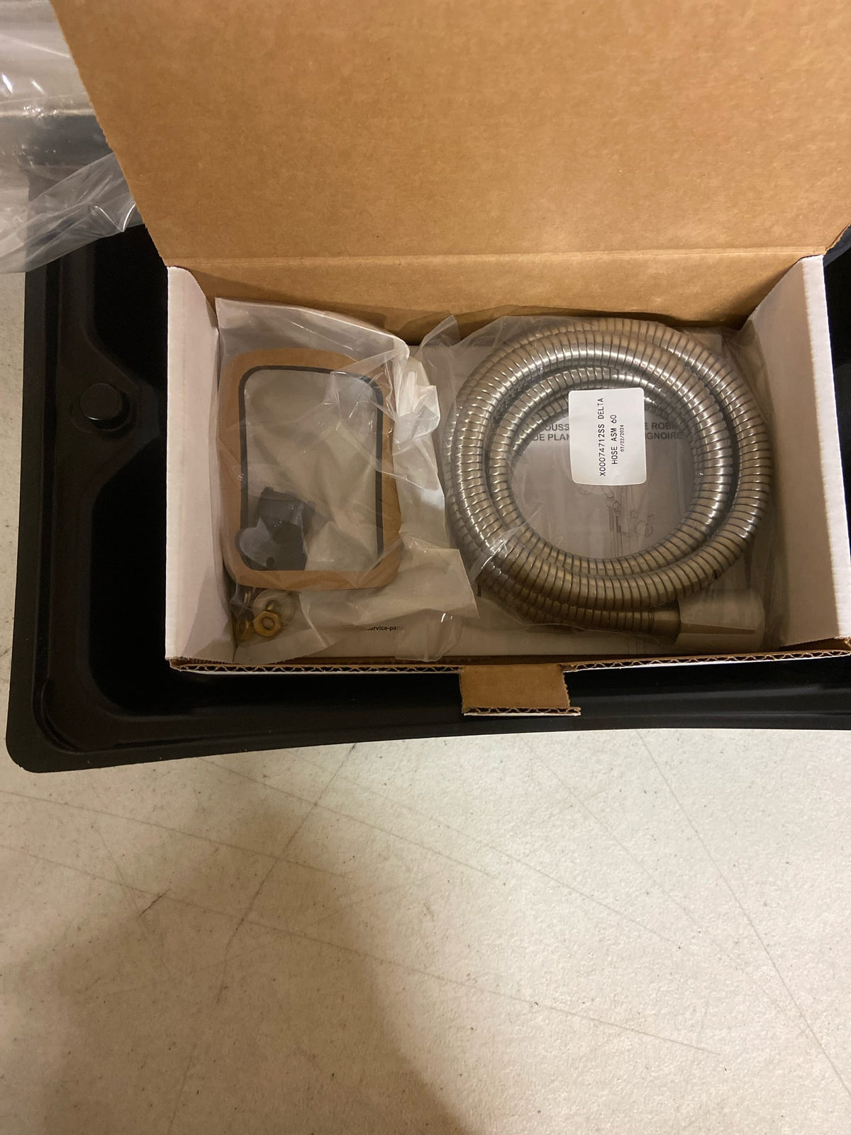 Delta T47766-SS-PR-FL Stryke Floor Mounted Tub Filler with Integrated Diverter, Hand Shower, and Helo Style Handle - Less Rough In - Lumicoat Stainless