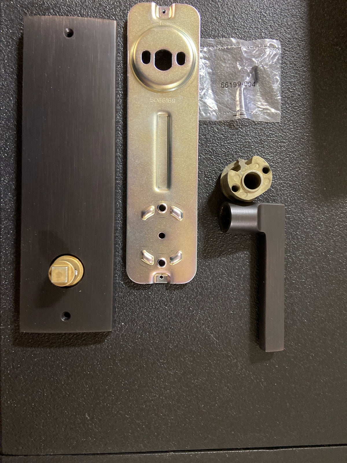 Baldwin FDSANxSQUCQE112 Santa Cruz Full Dummy Full Plate Handleset with Non-Turning Dummy Interior Square Lever - Venetian Bronze