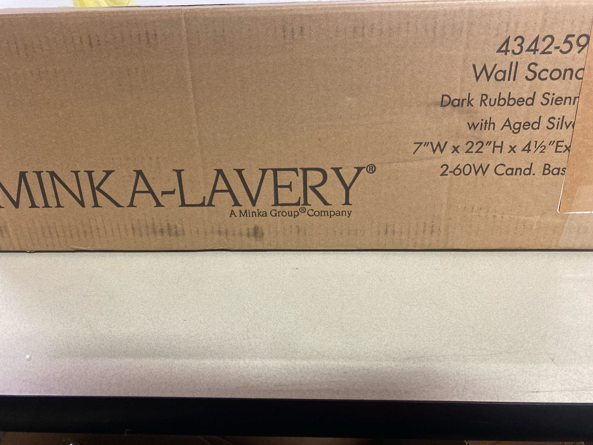 Minka Lavery Wall Sconce Lighting 4342-593, Astrapia Candle Damp Bath Vanity Fixture, 2 Light, Dark Rubbed Sienna