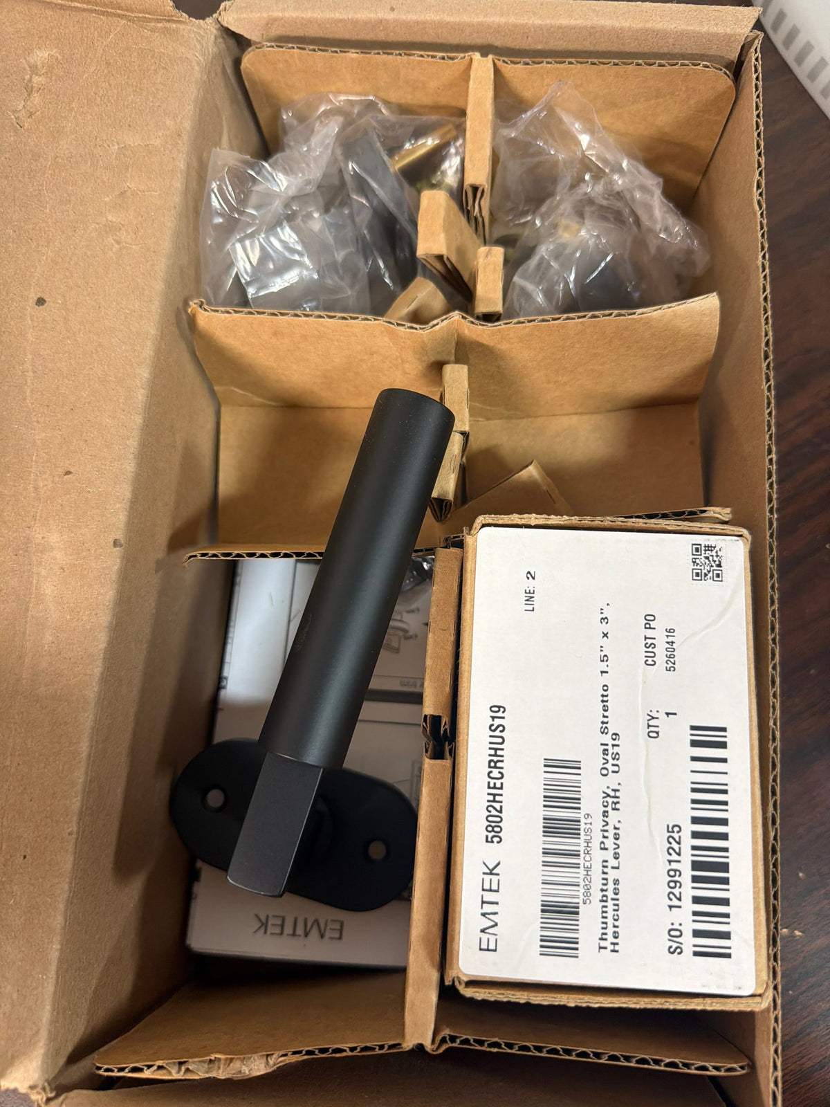 EMTEK THUMBTURN PRIVACY OVAL STRETTO Hercules Lever Right Hand us19