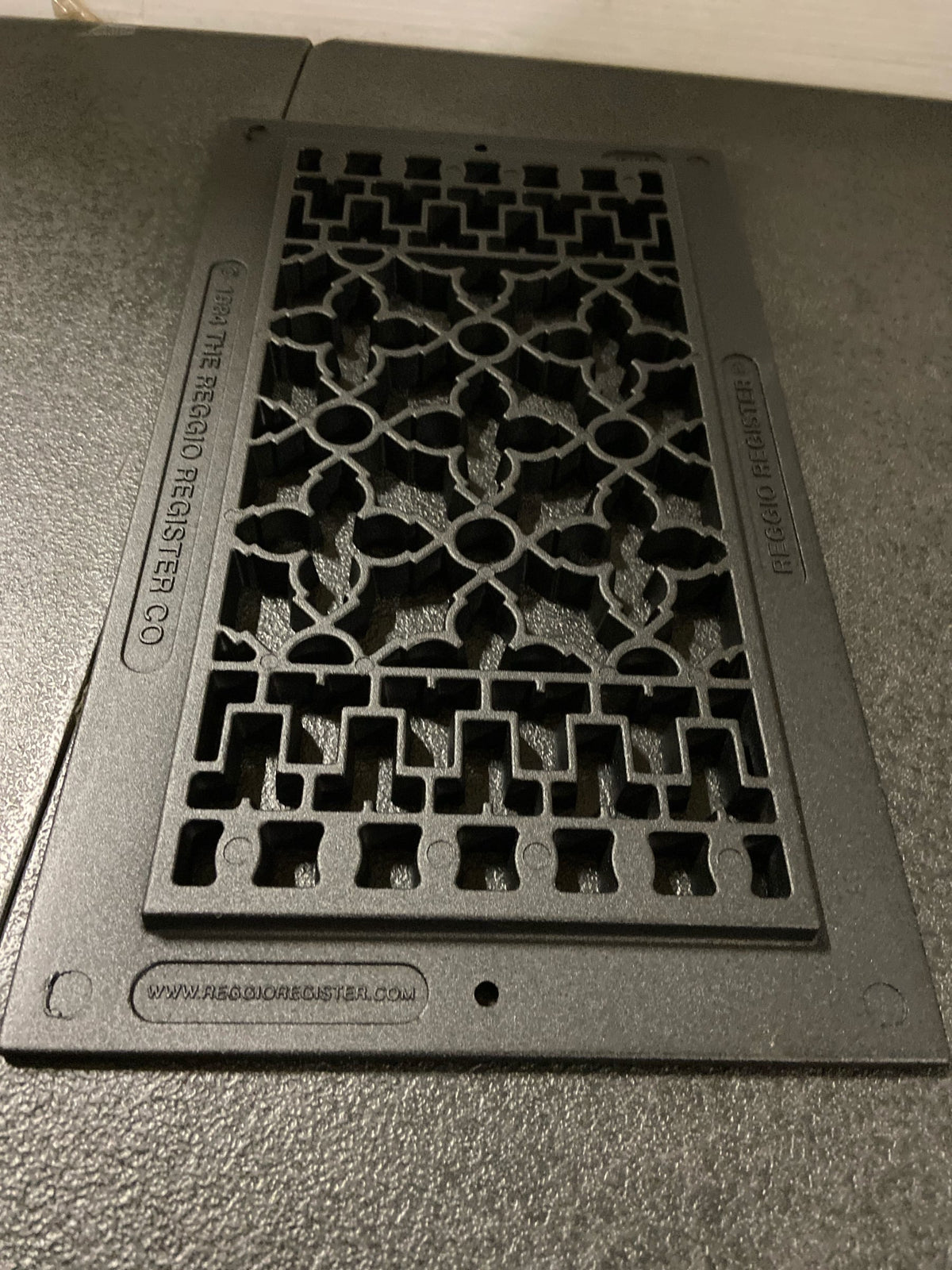 Reggio Register Scroll Series 6x12 Cast Aluminum Grille, Black, Rust-Resistant, Walls, and Ceilings, with Mounting Holes, Made in the USA
