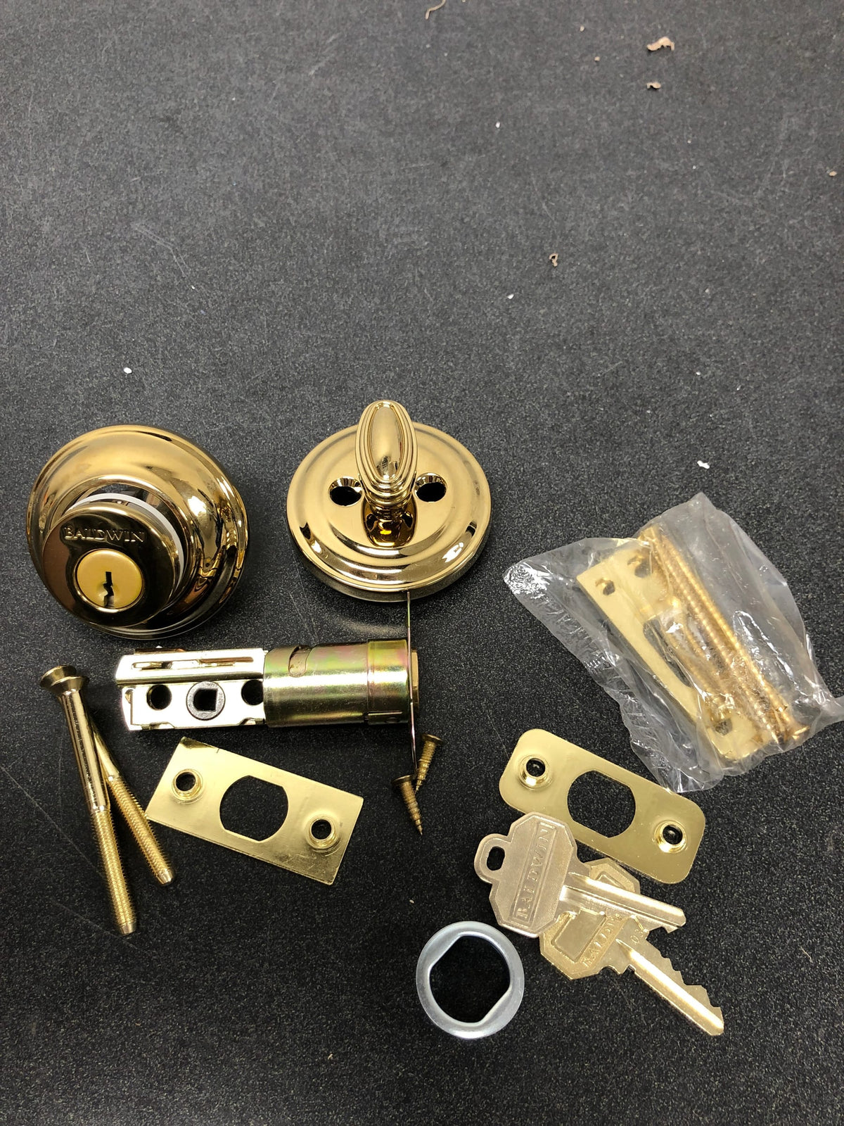 Baldwin SCTRD003 Traditional Round Single Cylinder Keyed Entry Deadbolt - Polished Brass