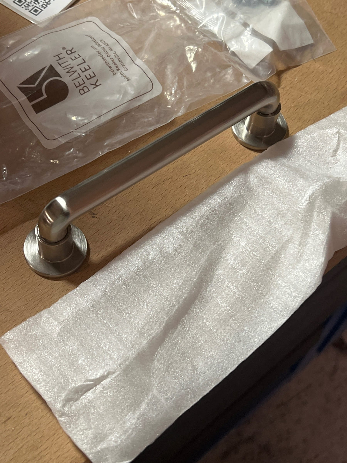 Belwith Keeler B077948SN Urbane 5-1/16" Center to Center Industrial Vintage Pipe Style Cabinet Handle / Drawer Pull - Satin Nickel