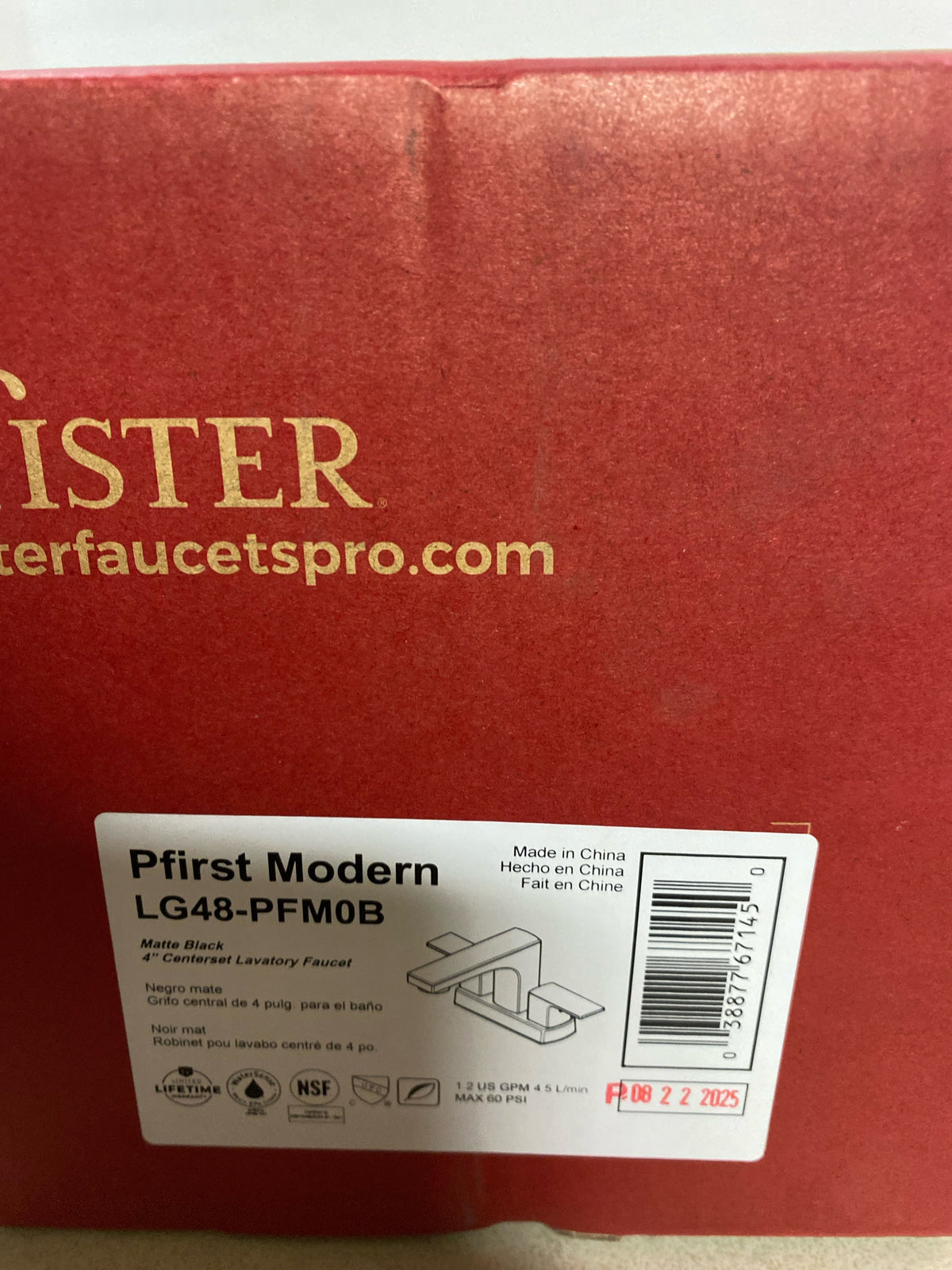 Pfister LG48-PFM0B Pfirst Modern 1.2 GPM Centerset Bathroom Faucet - Matte Black