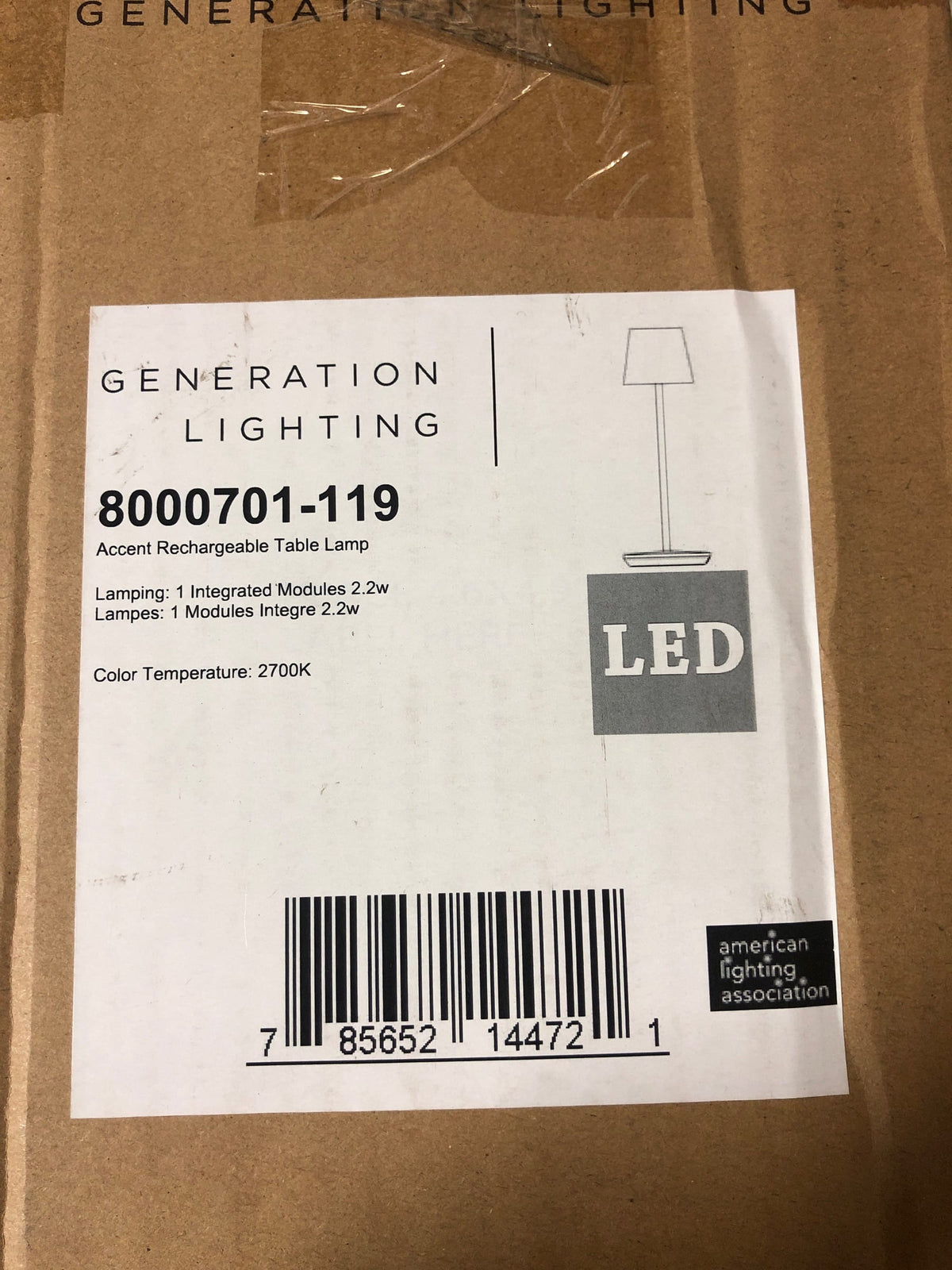 Generation Lighting 8000701-119 Mena Rechargeable Outdoor Table Lamp - Green