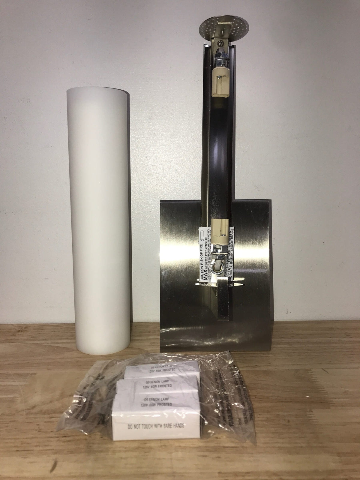 Kovacs P5040-084 Tube 2 Light 4-3/4" Wide Bathroom Sconce with Etched Opal Shade and Bulbs Included - Brushed Nickel