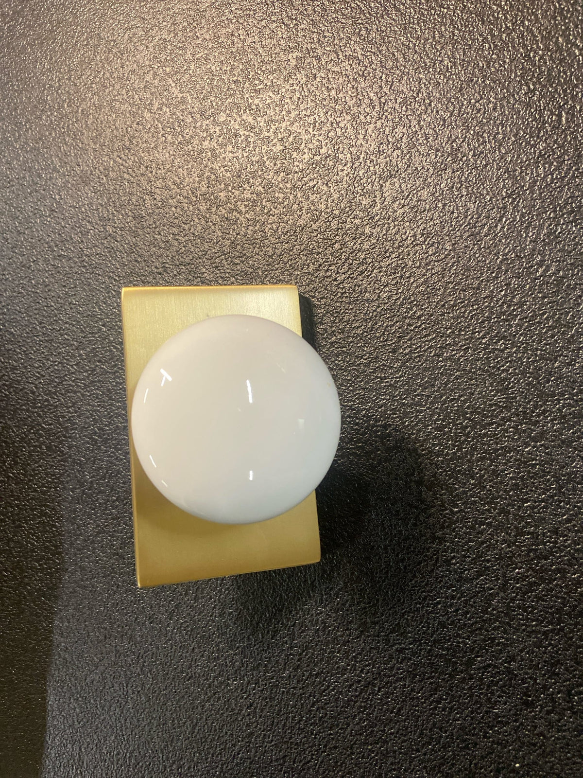 Emtek 810IWUS4 Ice White Porcelain Passage Door Knob Set - Satin Brass Rectangle Rosette