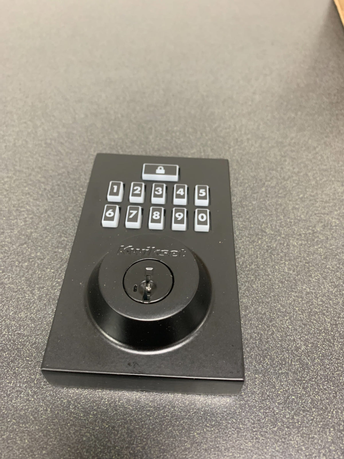 Kwikset CP913CNT-514S SmartCode Contemporary Single Cylinder Touchpad Electronic Deadbolt - Iron Black