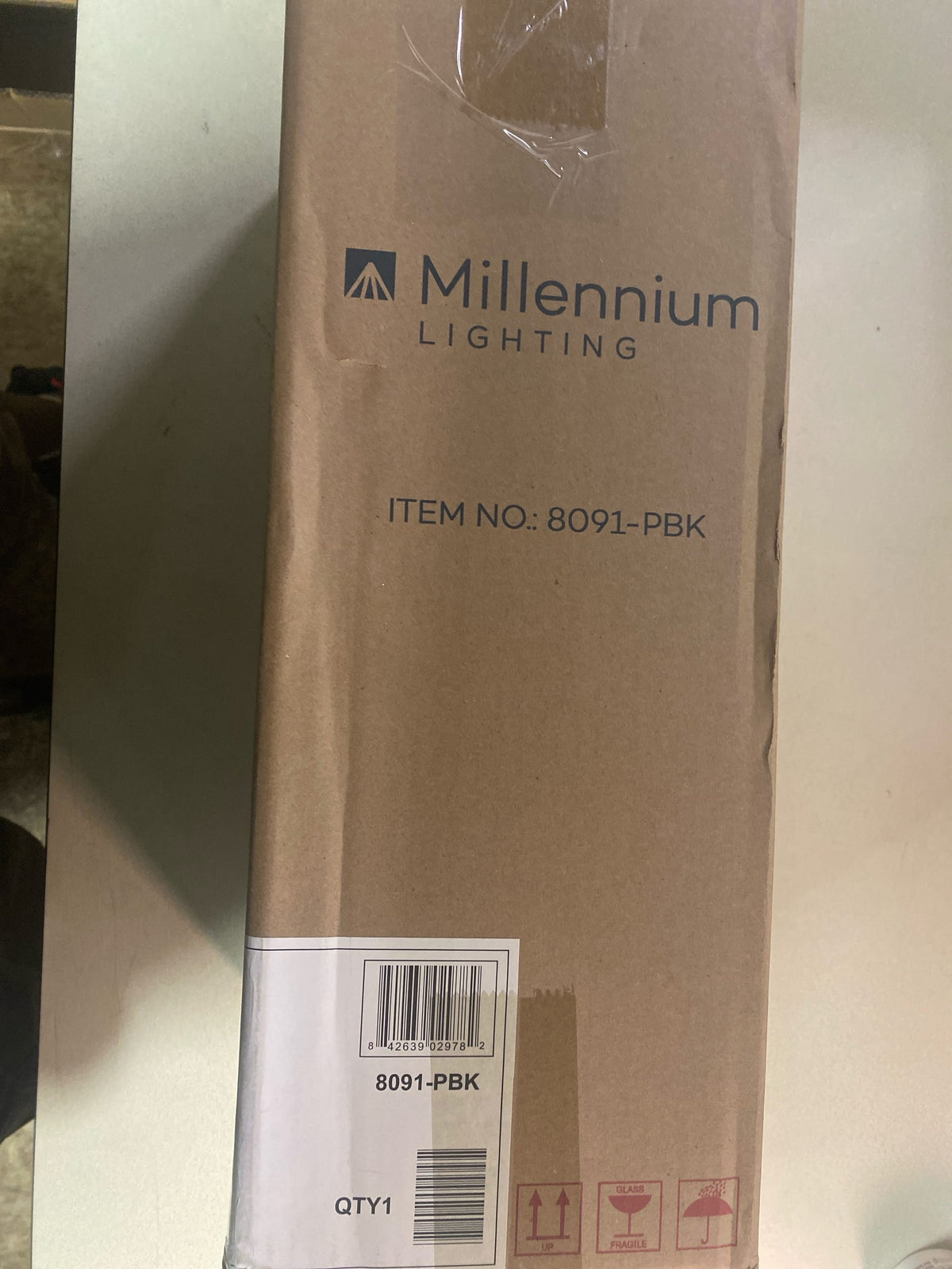 Millennium 8091-PBK Contemporary Modern LED Outdoor Wall Mount from Amster Collection Finish, Powder Coated Black