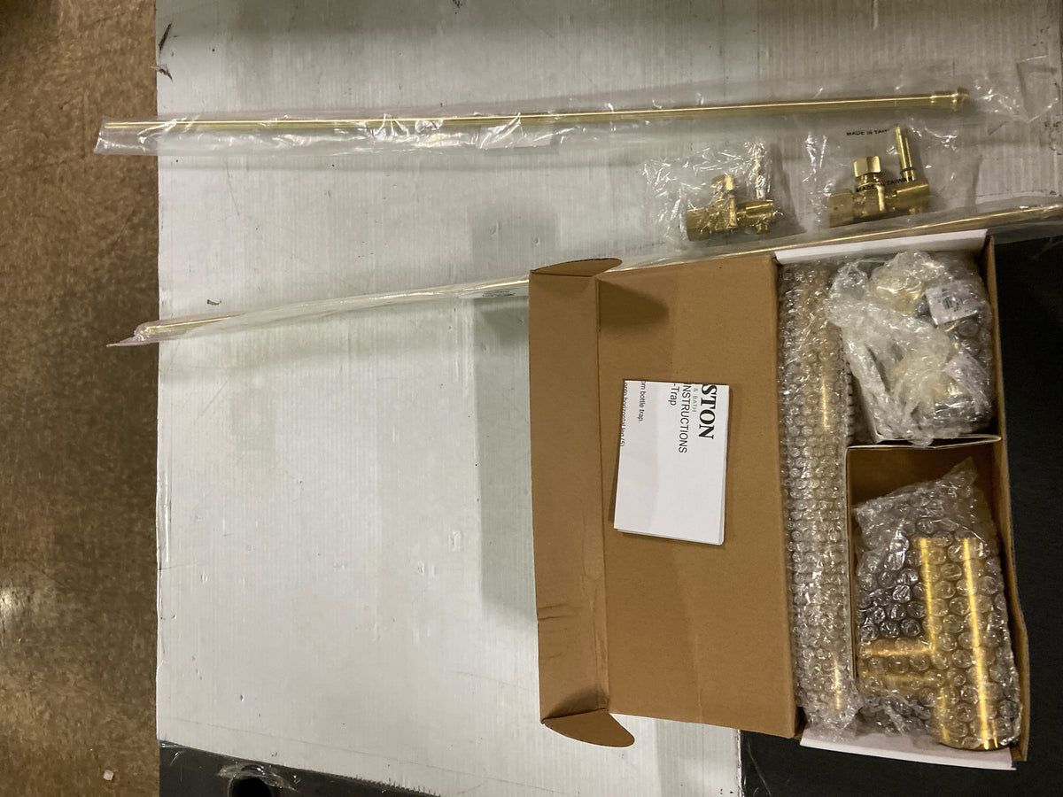 Kingston Brass CC43107DLLKB30 Trimscape 13-13/16" High Plumbing Sink Trim Kit with Bottle Trap - Brushed Brass