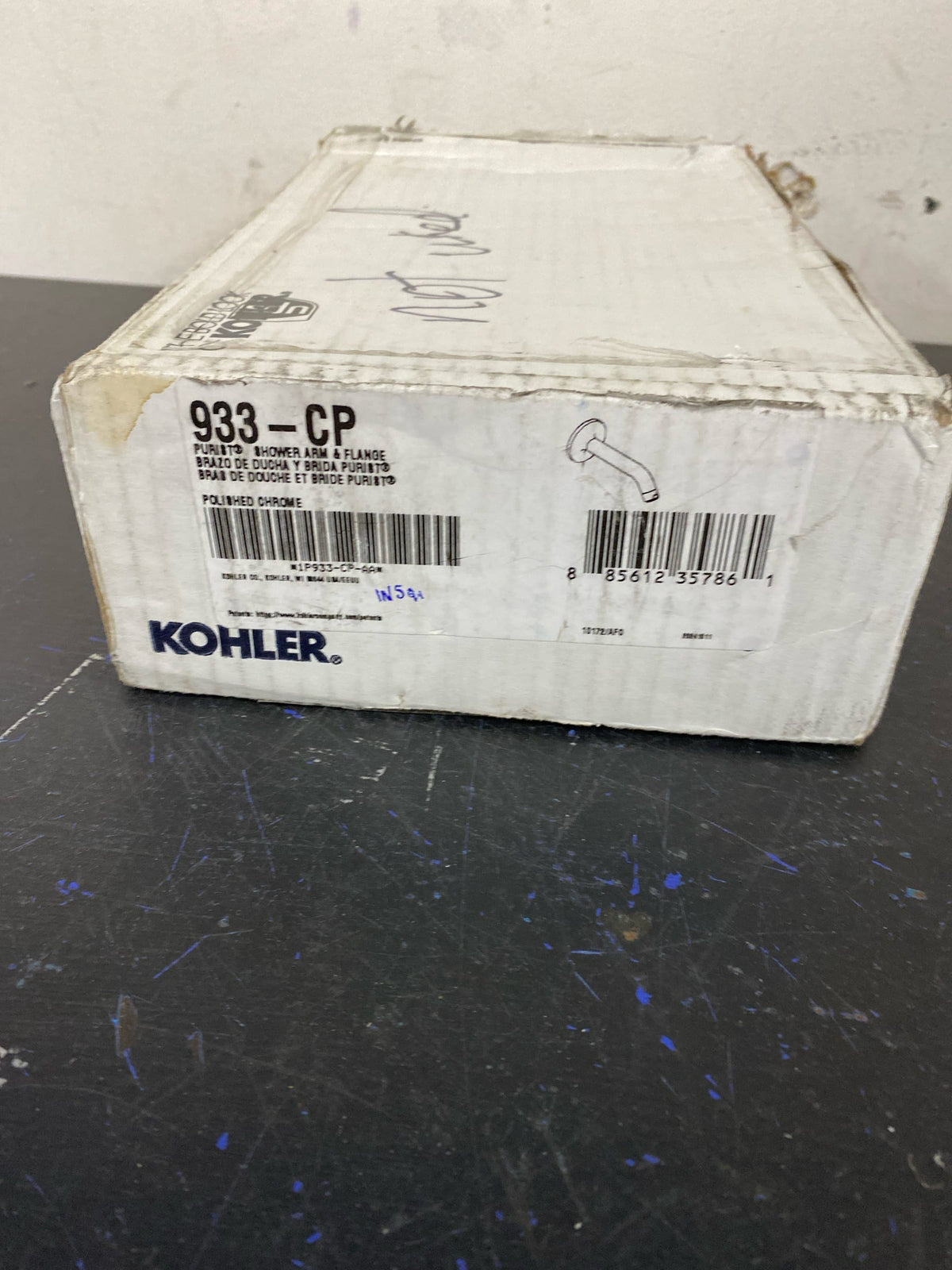 KOHLER 933-CP Purist Shower Arm and Flange, Showerhead Fittings, 1/2-14 NPT Connection, Fits any KOHLER Showerhead, Polished Chrome