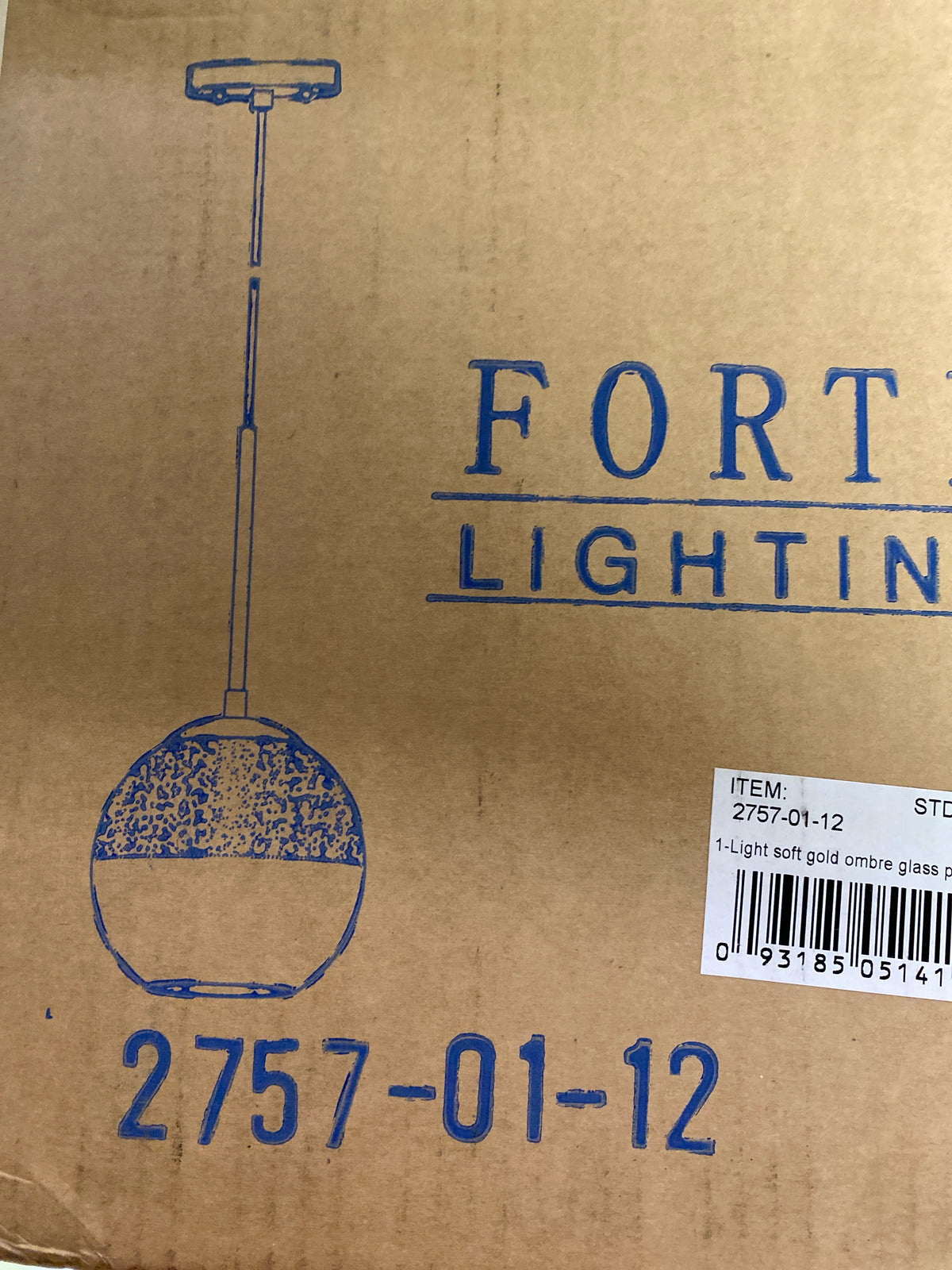 Forte Lighting 2757-01-12 Callisto 8" Wide Mini Pendant - Soft Gold