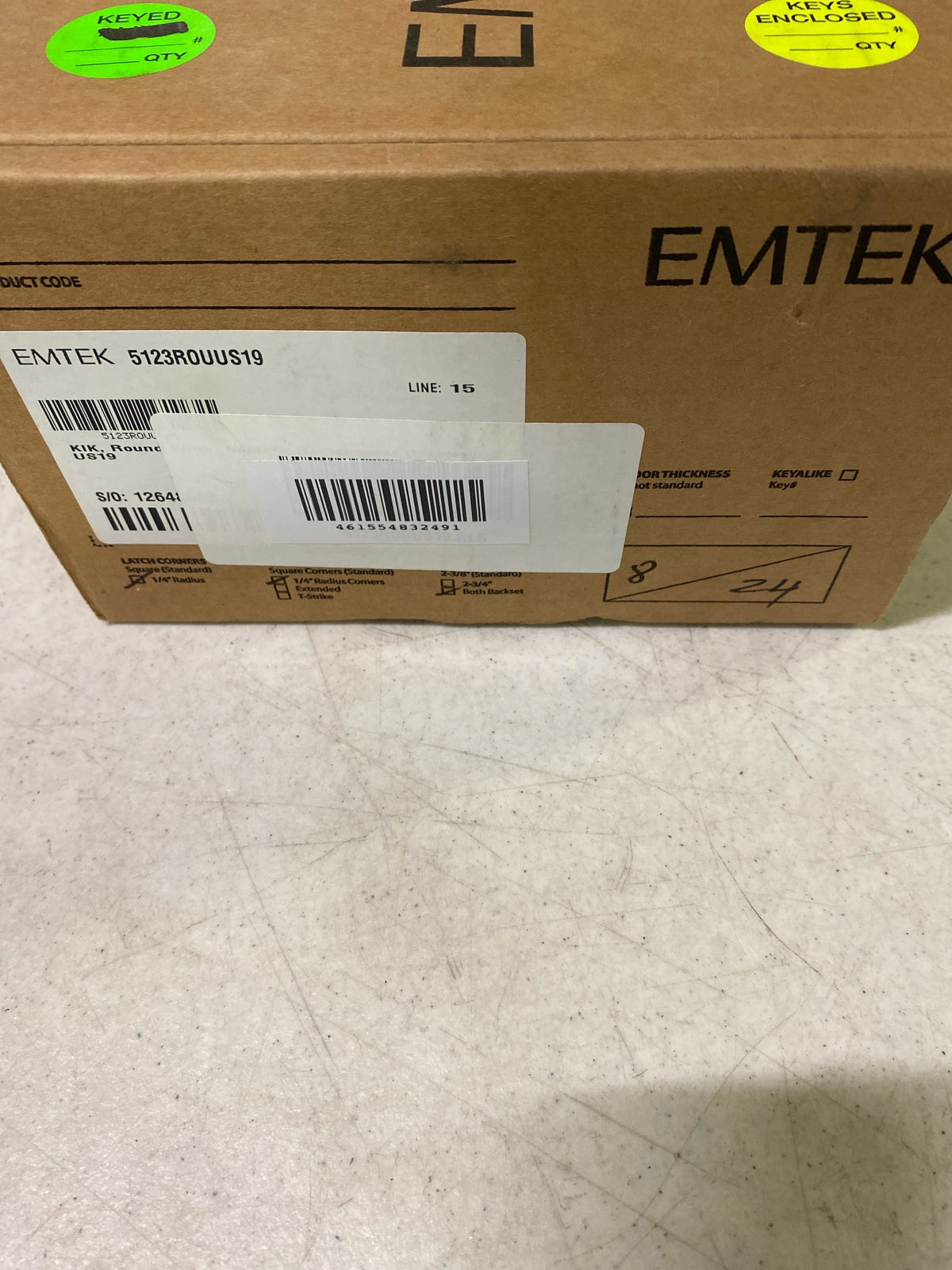 Emtek Flat Black Entry 5122ROUUS19 5122ROUUS19