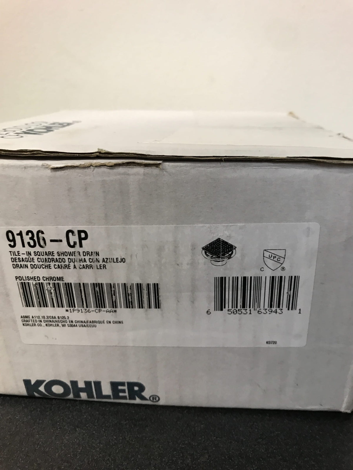 KOHLER Clearflo Square Holes Square Brass Shower Drain