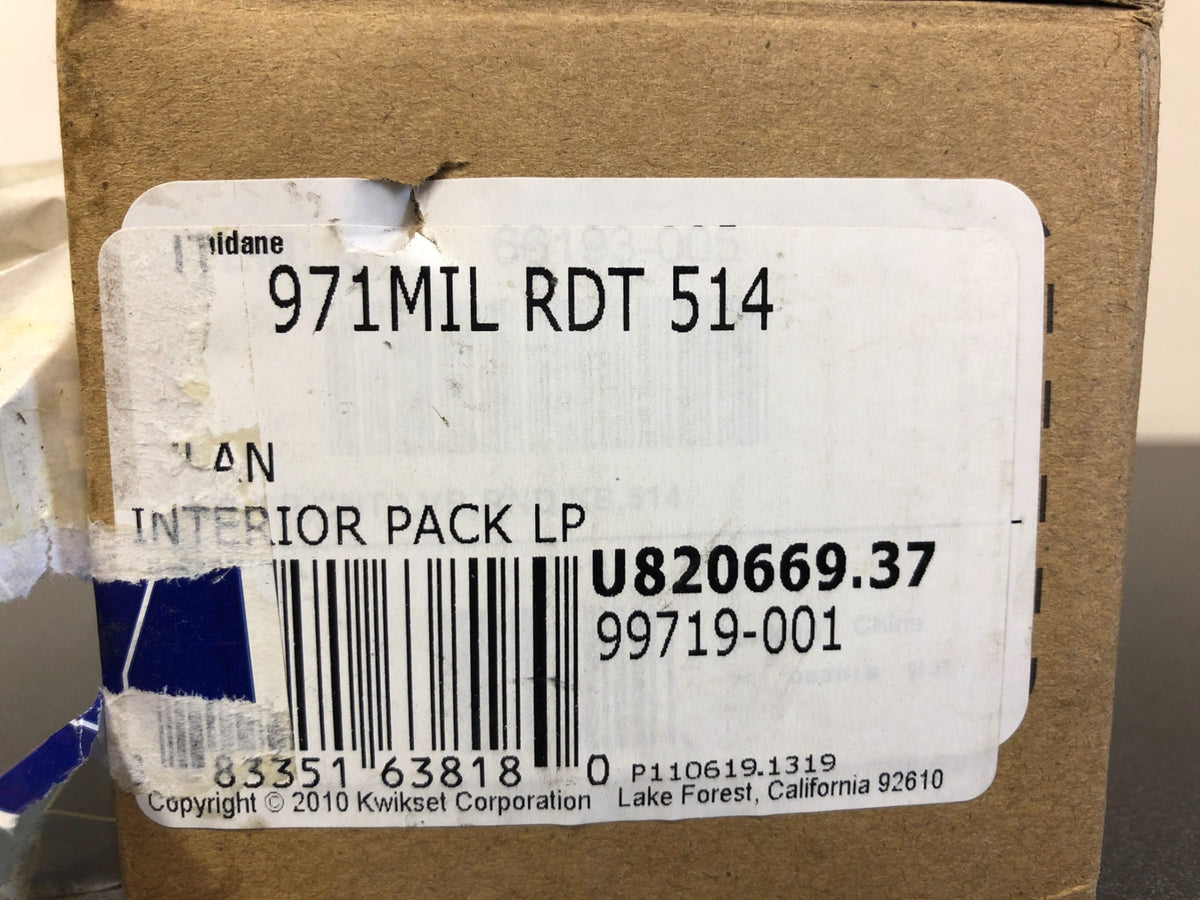 Kwikset 971 MIL RDT 514 Milan Entry Trim, Matte Black