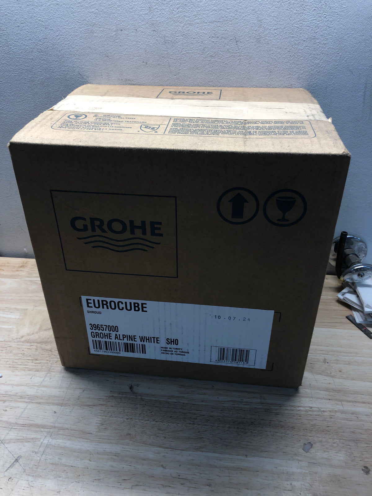 GROHE 39657000 Eurocube Wall Mount Shroud, Alpine White