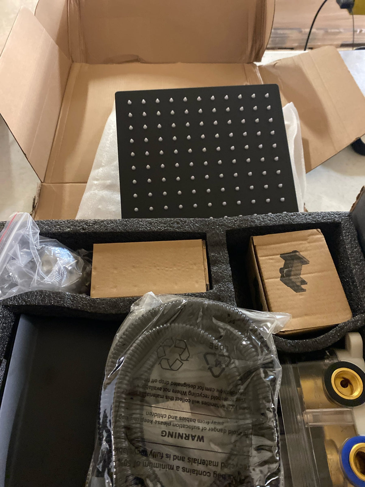 Aklfgn TF-101MB-10 Double Handle 3-Spray Tub and Shower Faucet Shower Combo 10 in. Shower Head 2.5 GPM in. Matte Black Valve Included