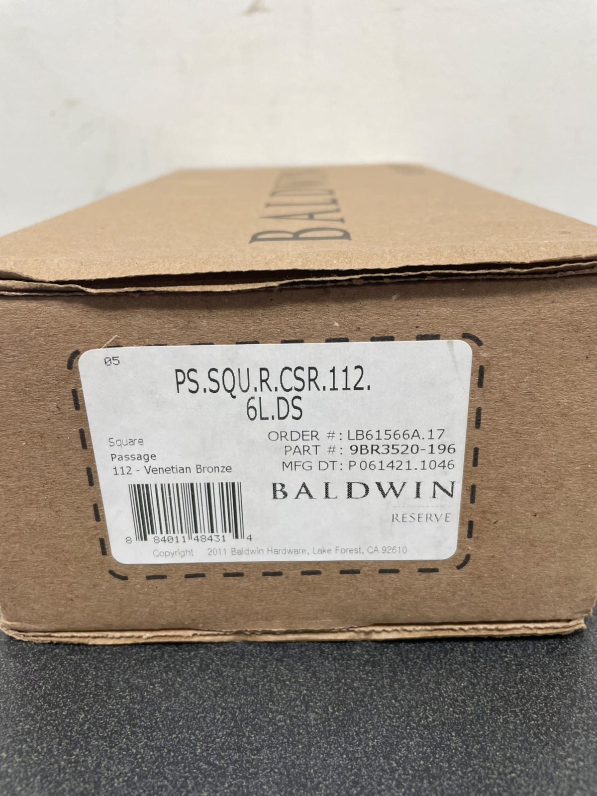 Baldwin PSSQUCSR112 Reserve Square Venetian Bronze Universal Hall/Closet Door Lever with Contemporary Square Rose