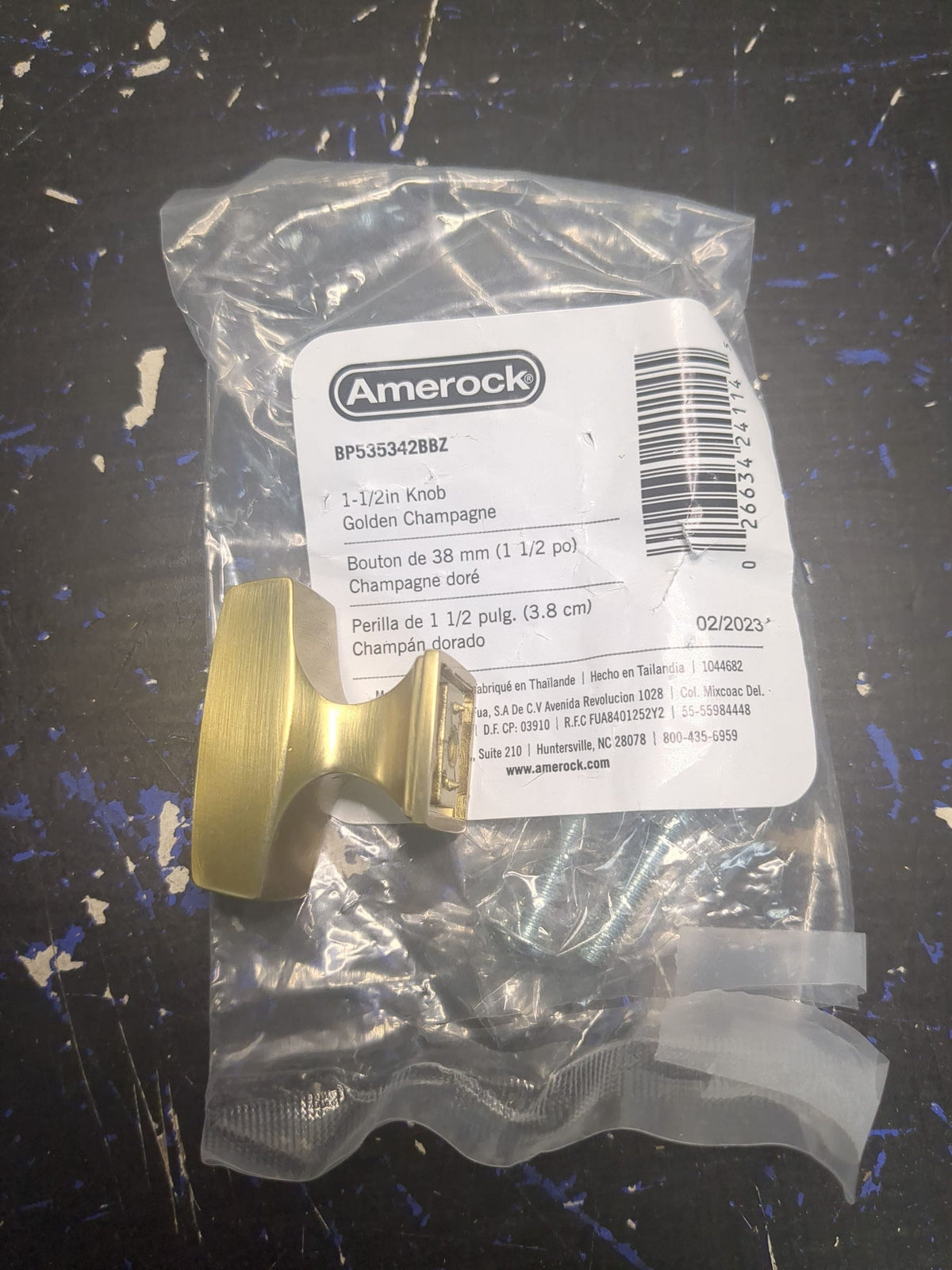 Amerock BP535342BBZ Mulholland 1-1/2 Inch Rectangular Cabinet Knob - Golden Champagne