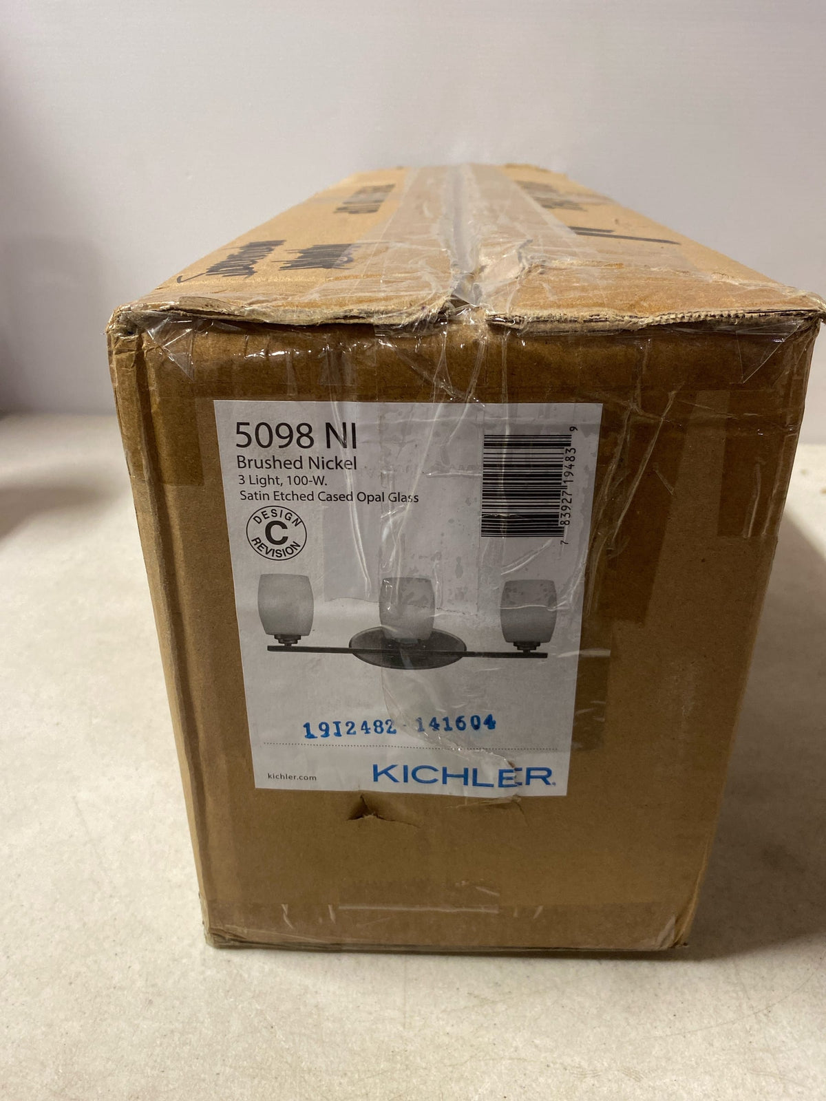 Kichler Eileen 24" 3 Light Vanity Light with Satin Etched Cased Opal Glass in Brushed Nickel