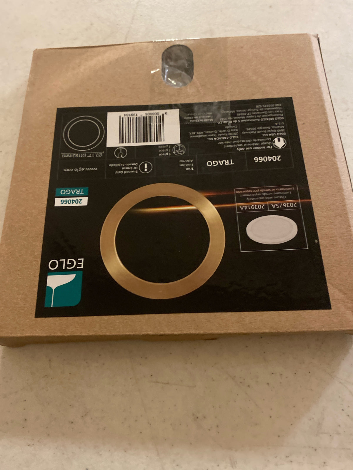 Eglo 204066 Trago 7" Wide Steel Magnetic Trim Ring - Brushed Gold